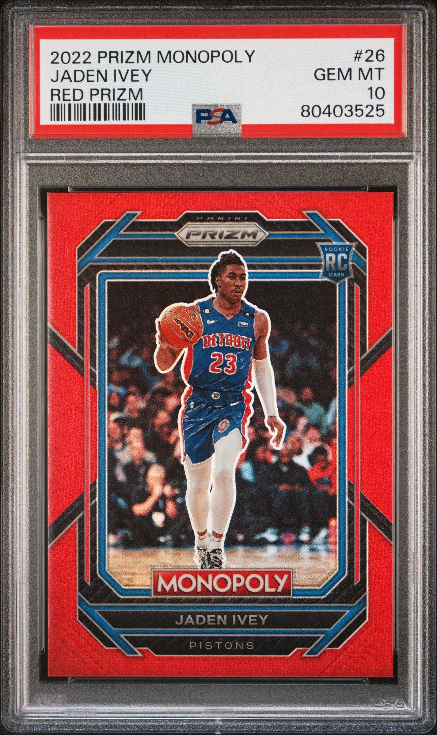 2022 Panini Prizm Monopoly 26 Jaden Ivey Red Prizm PSA 10 Graded