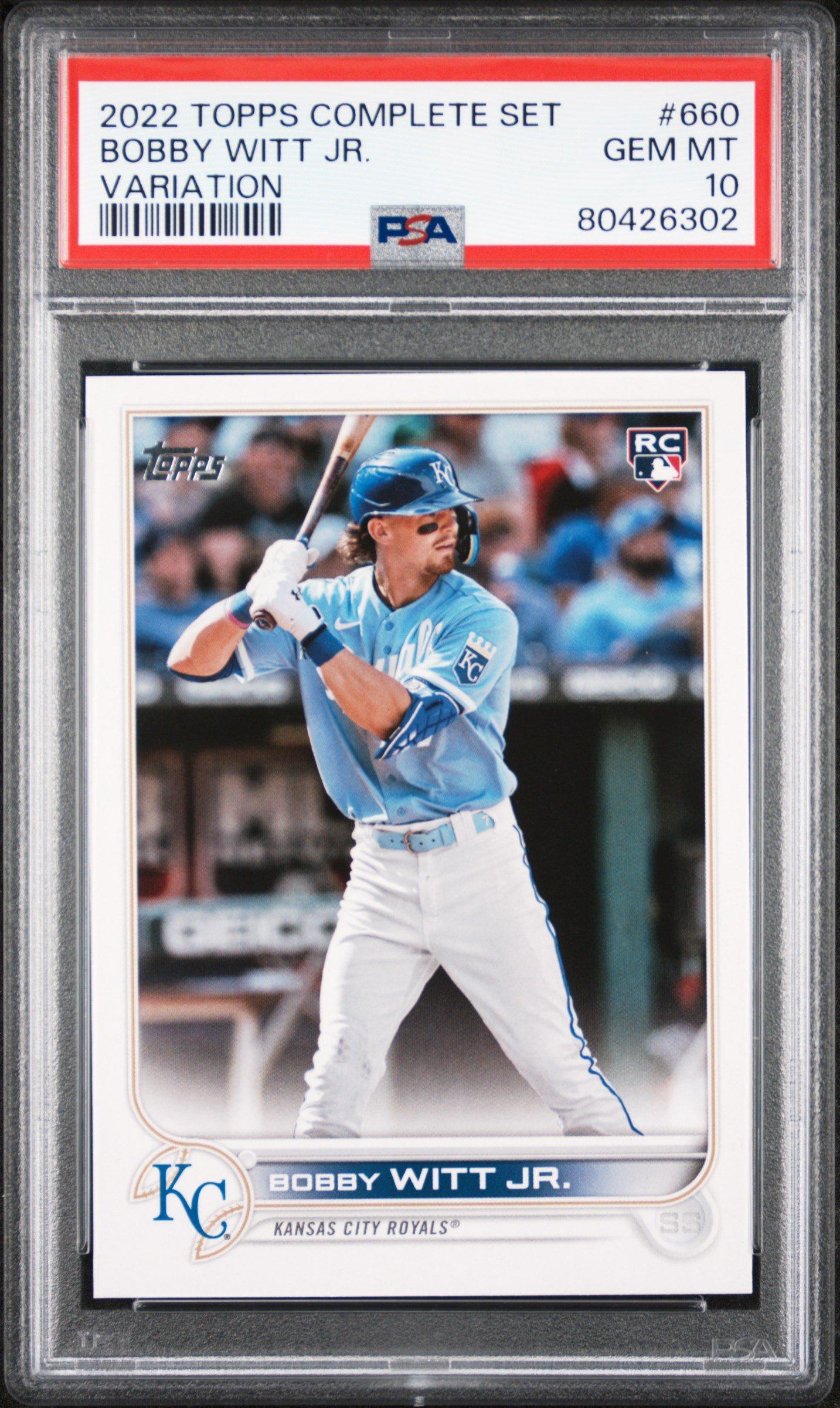 2022 Topps Complete Set 660 Bobby Witt Jr. Variation PSA 10 Graded