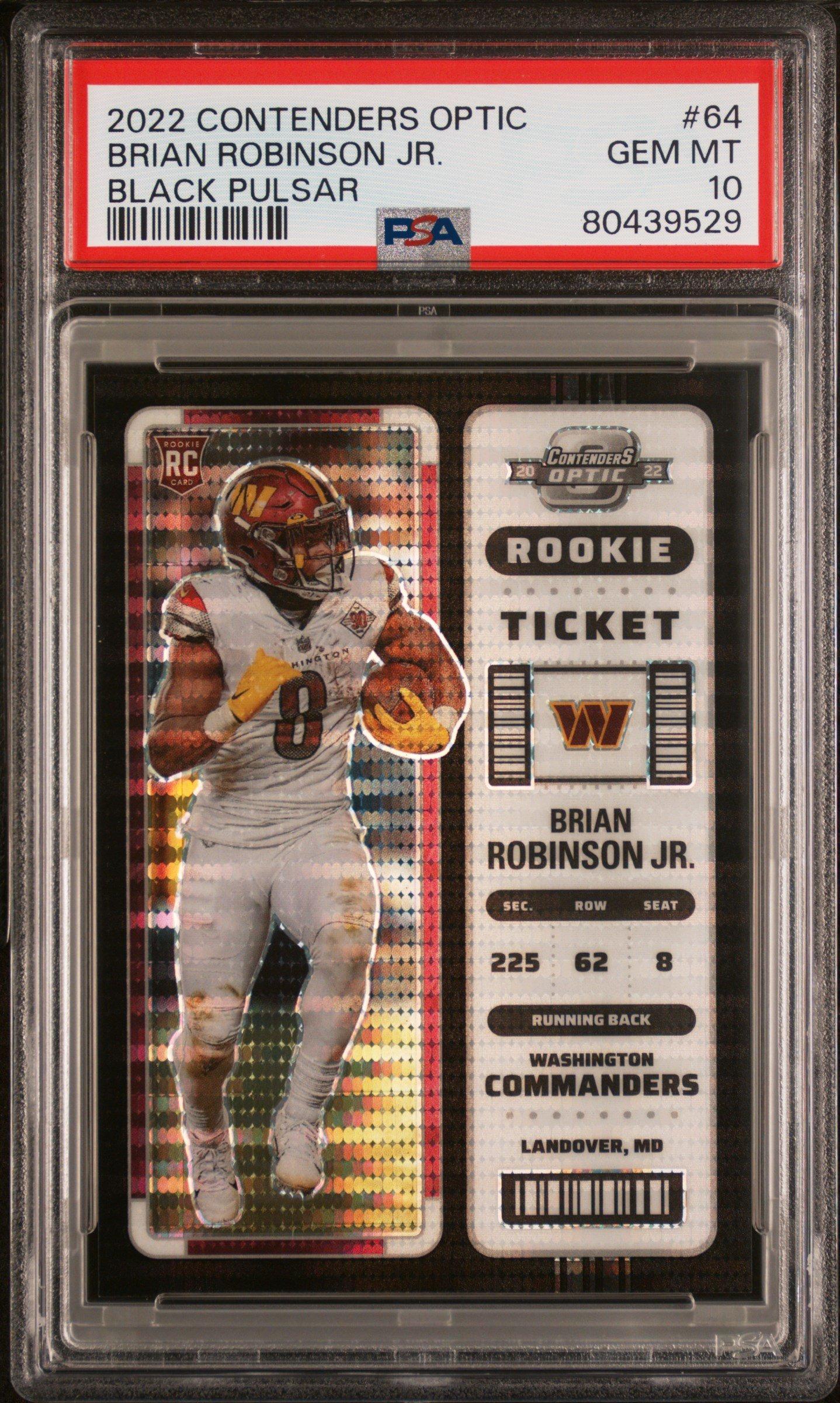 2022 Panini Contenders Optic 64 Brian Robinson Jr.Black Pulsar PSA 10