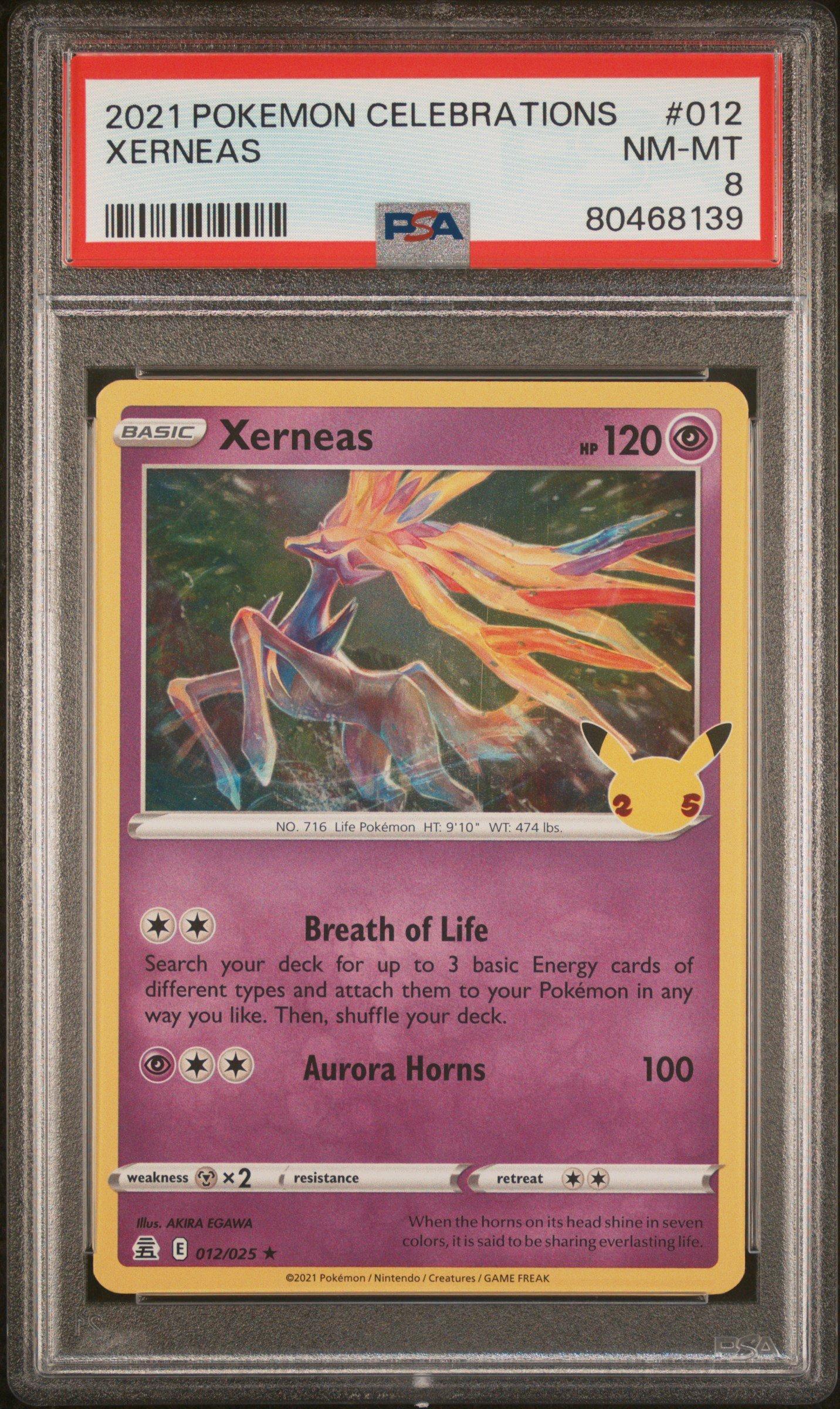 2021 Pokemon Celebrations 012 Xerneas PSA 8 Graded Card | GameStop