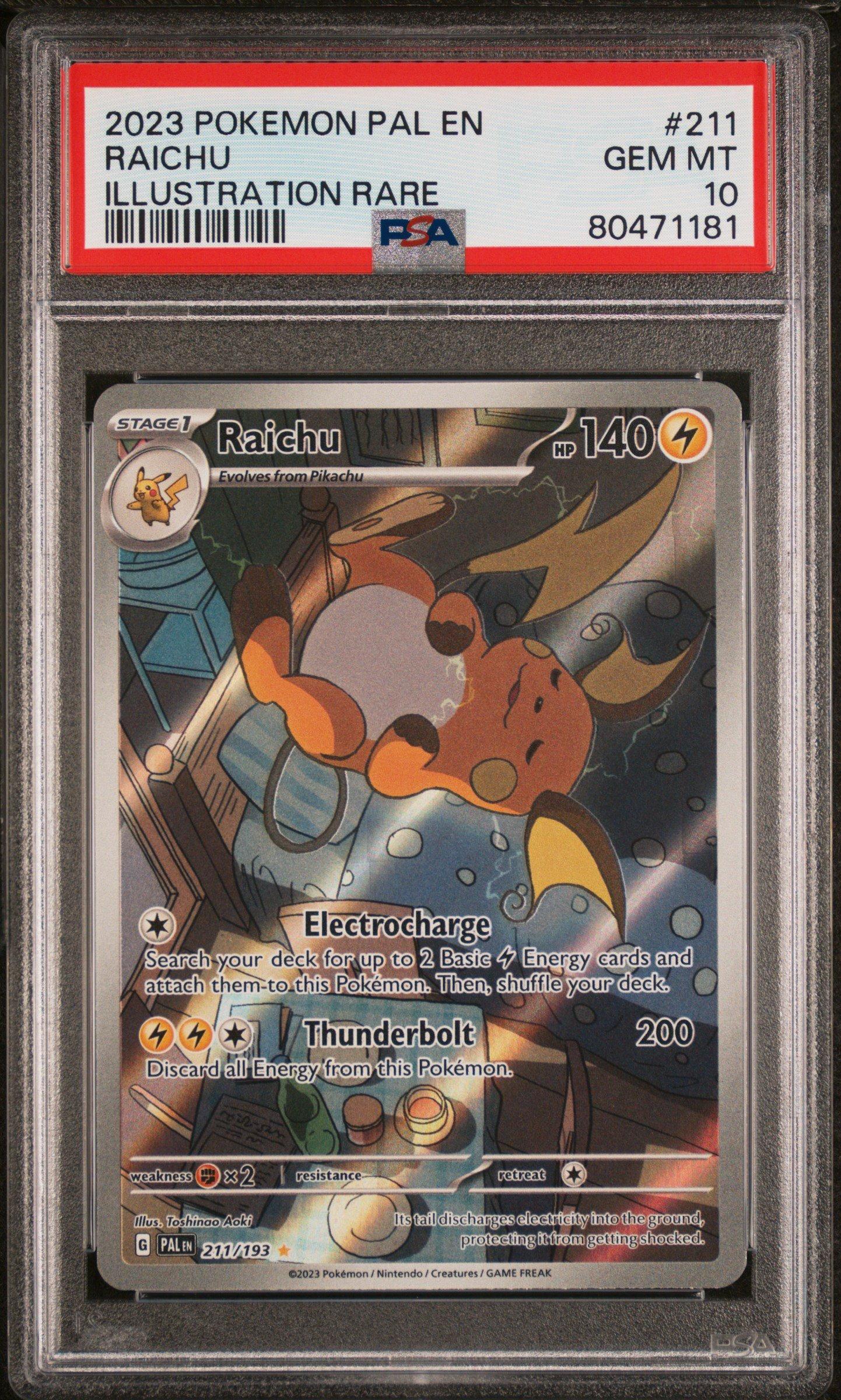 raichu pokemon card value 2023 Japanese Sv2d-Clay Burst #074 Art Rare PSA 10 Listed With Mascot. Raichu Reverse - Scarlet &