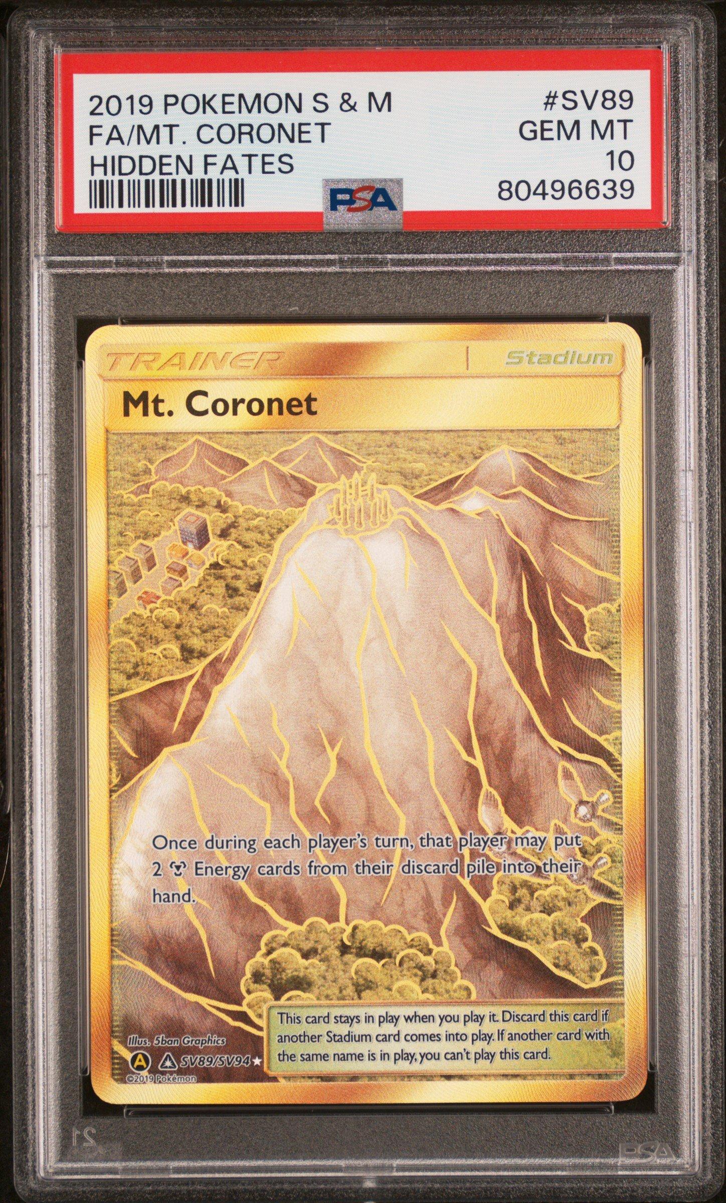 2019 Pokemon Sun & Moon Hidden Fates Sv89 Full Art/mt. Coronet PSA