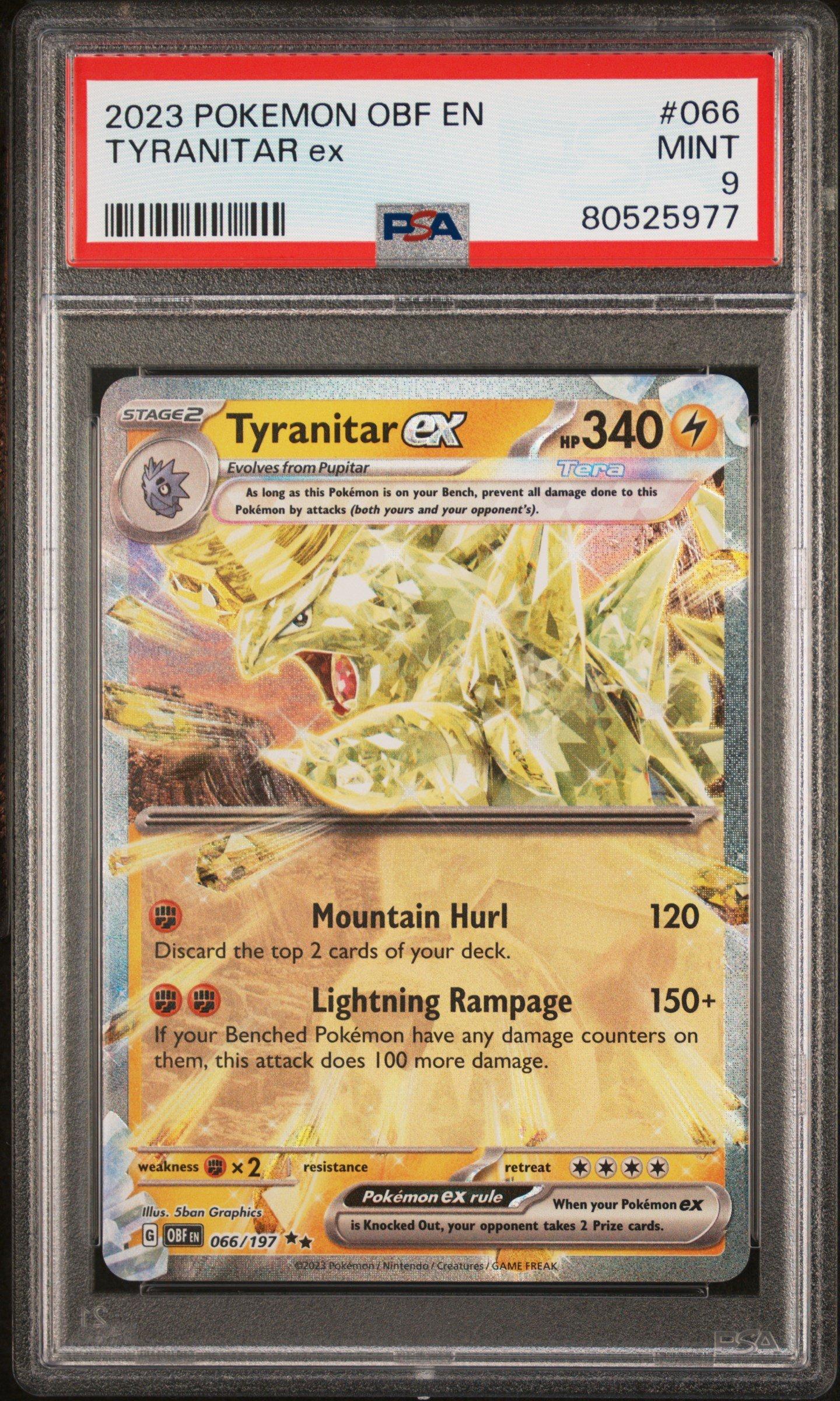 2023 Pokemon Obf En-obsidian Flames 066 Tyranitar Ex PSA 9