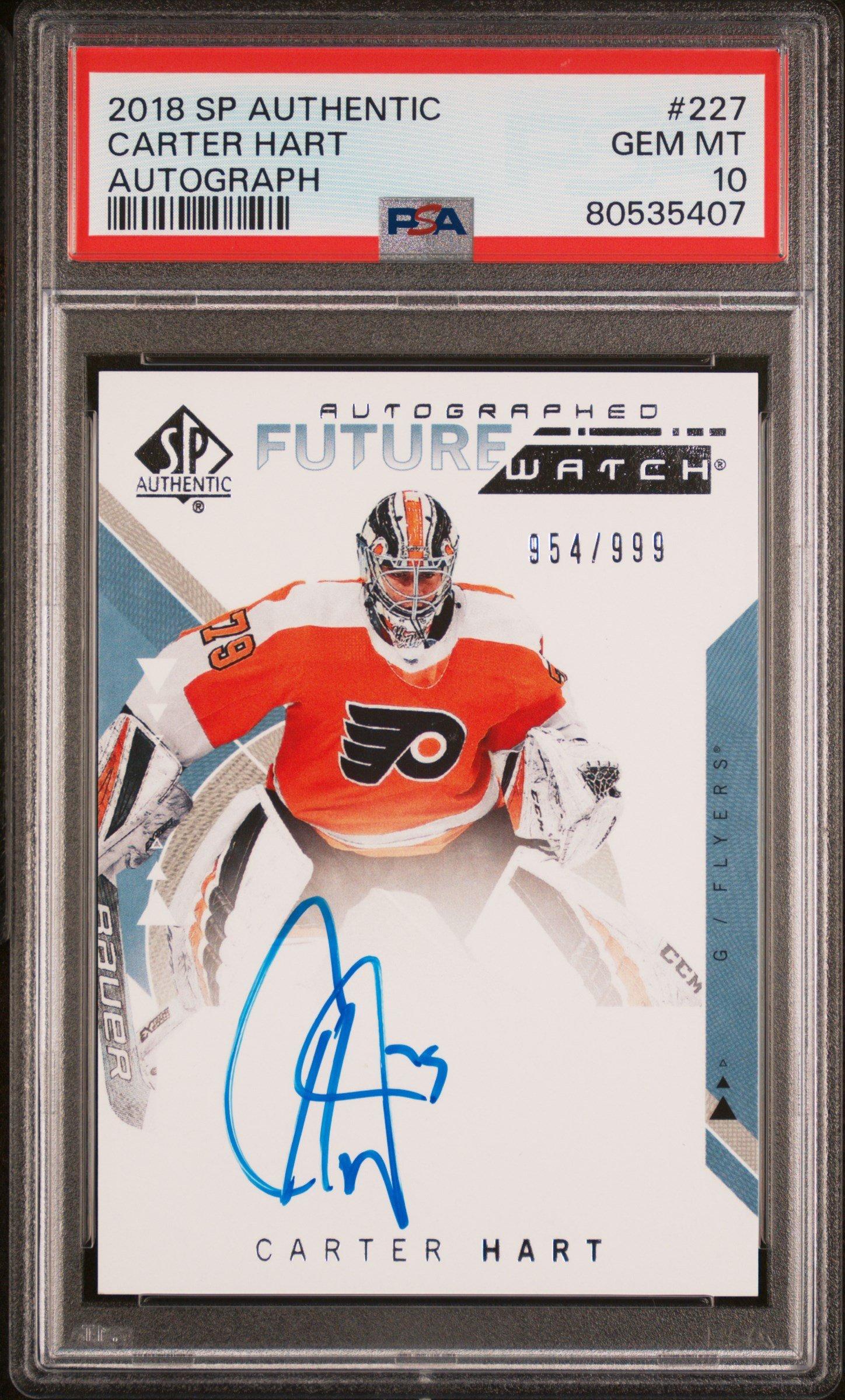 2018 Sp Authentic 227 Carter Hart Autograph PSA 10