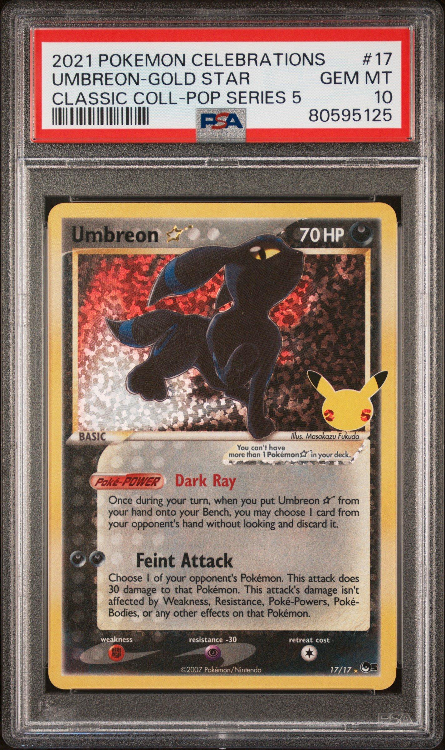 2021 Pokémon Umbreon-Gold Star PSA 10 2021 Pokemon Celebrations Classic Collection 17 Umbreon-gold