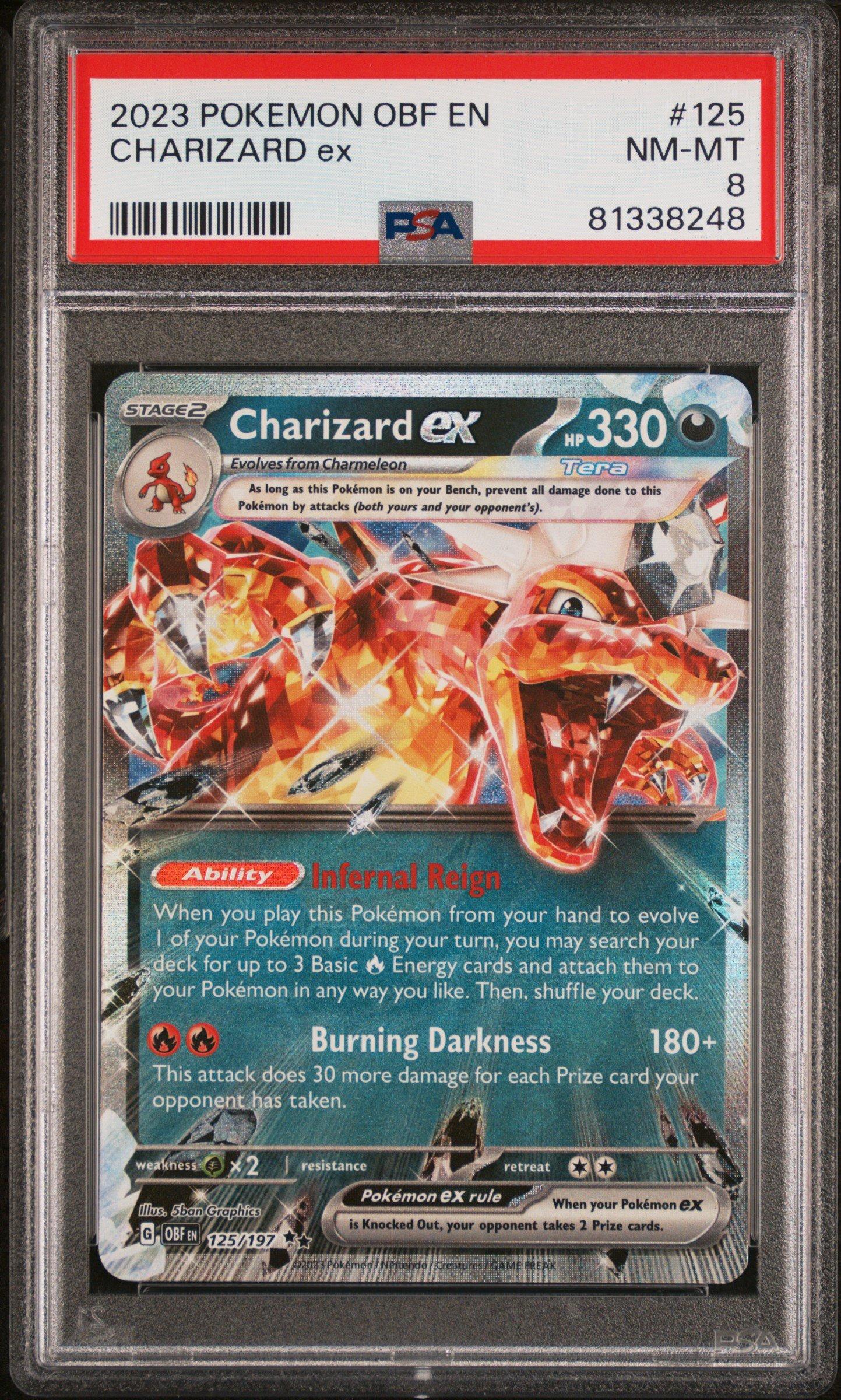 2023 Pokemon Obf En-obsidian Flames 125 Charizard Ex PSA 8 Graded