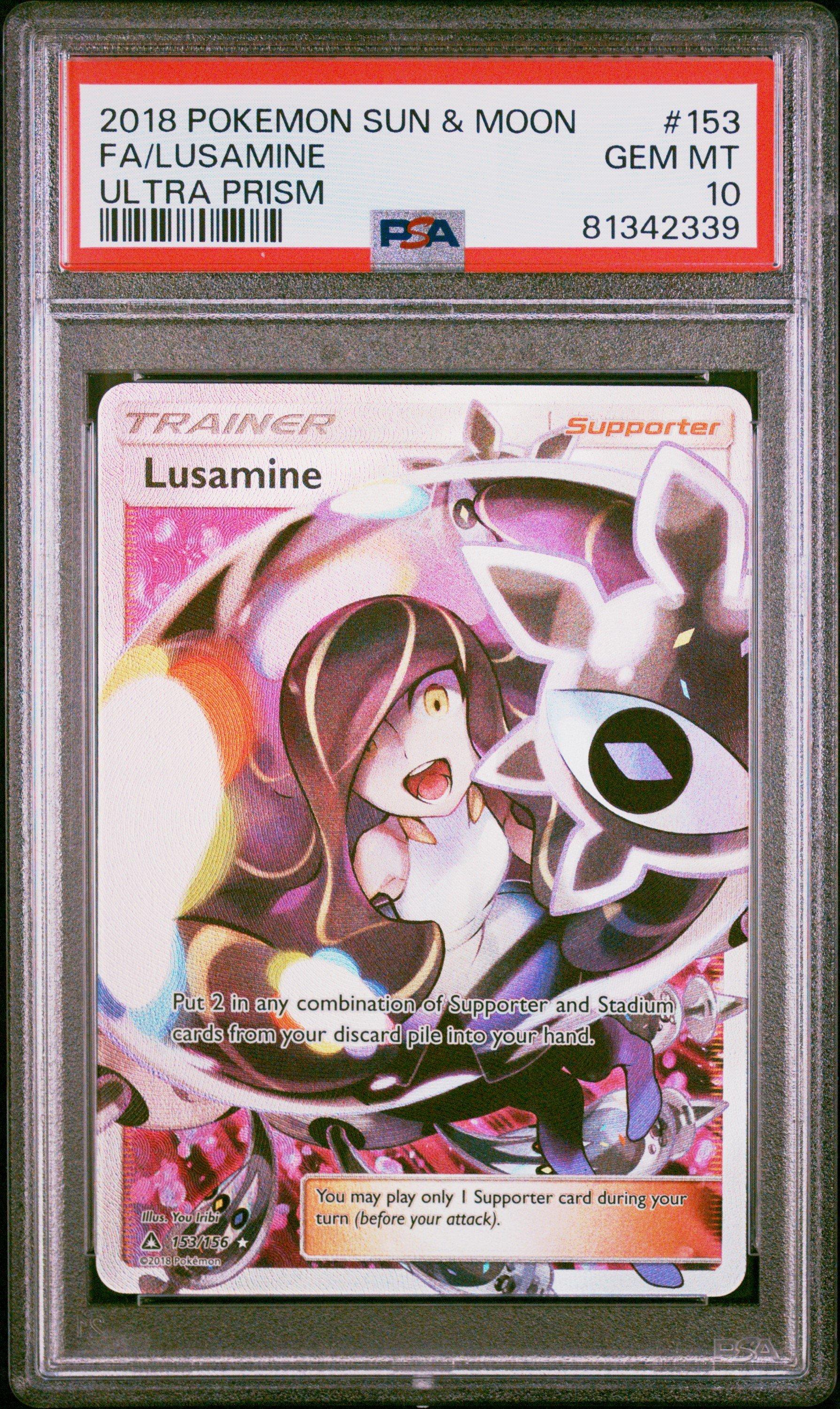 2018 Pokemon Sun & Moon Ultra Prism 153 Full Art/lusamine PSA 10