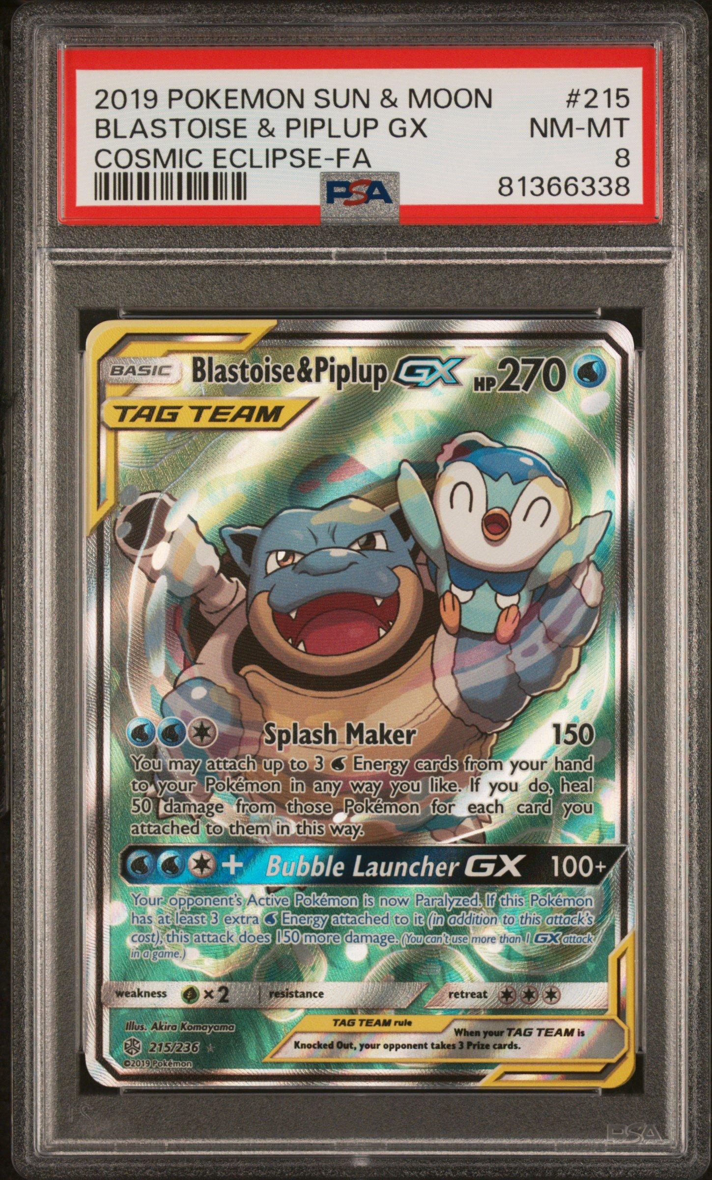 2019 Pokemon Sun & Moon Cosmic Eclipse 215 Full Art/blastoise