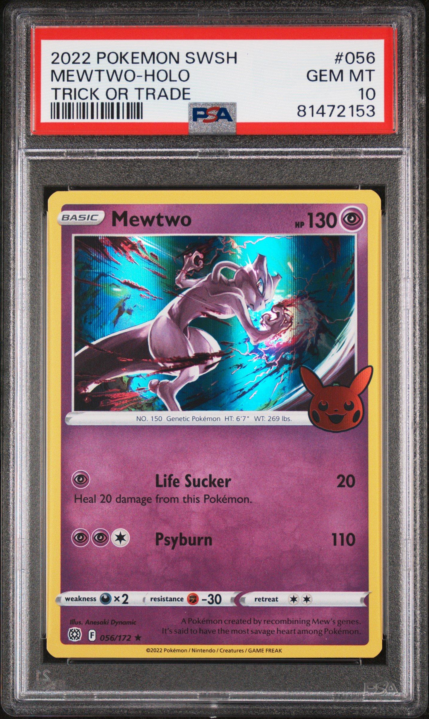 2022 Pokemon Sword & Shield Brilliant Stars 056 Mewtwo-holo Trick