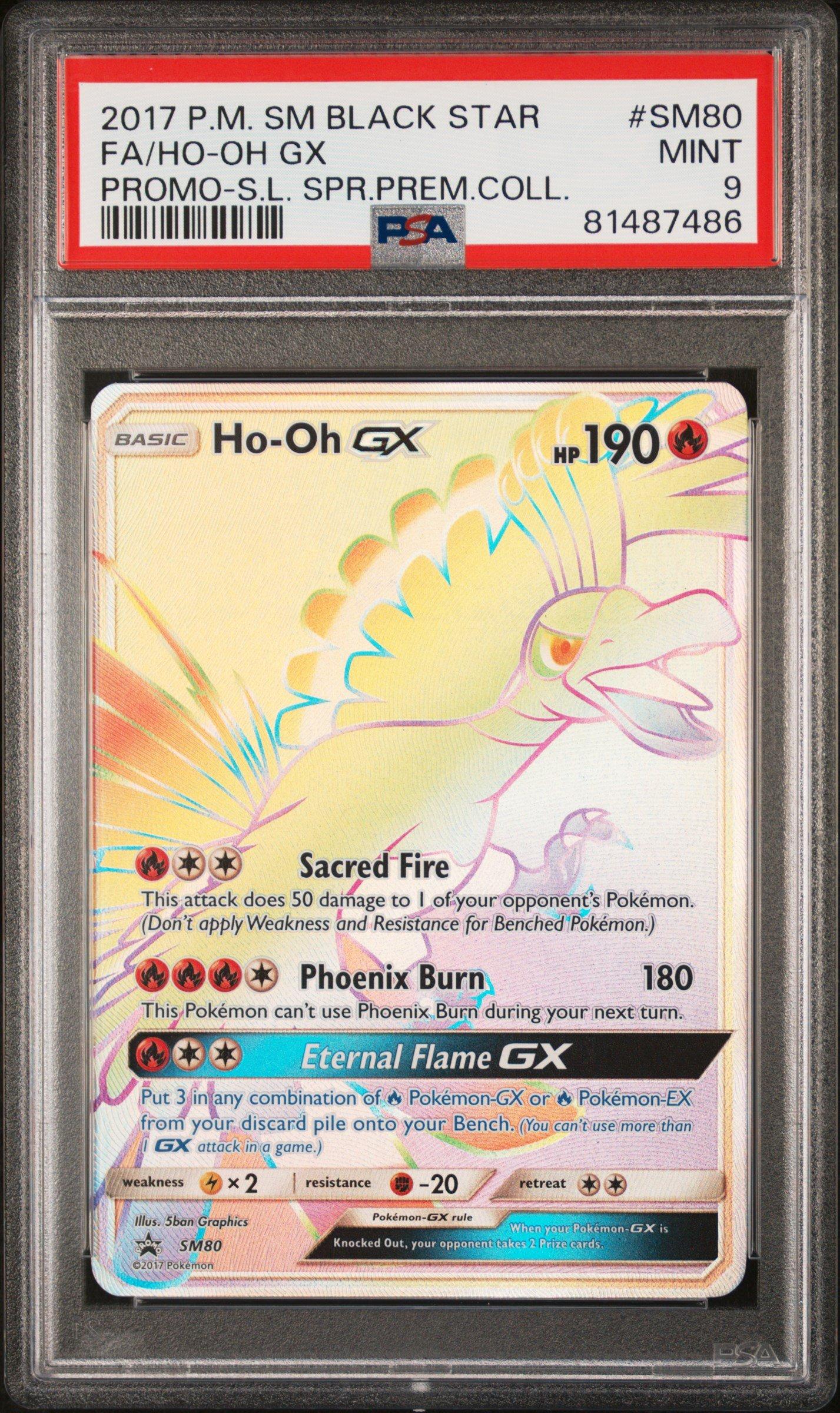 2017 Pokemon Sm Black Star Promo Sm80 Full Art/ho-oh Gx Shining 