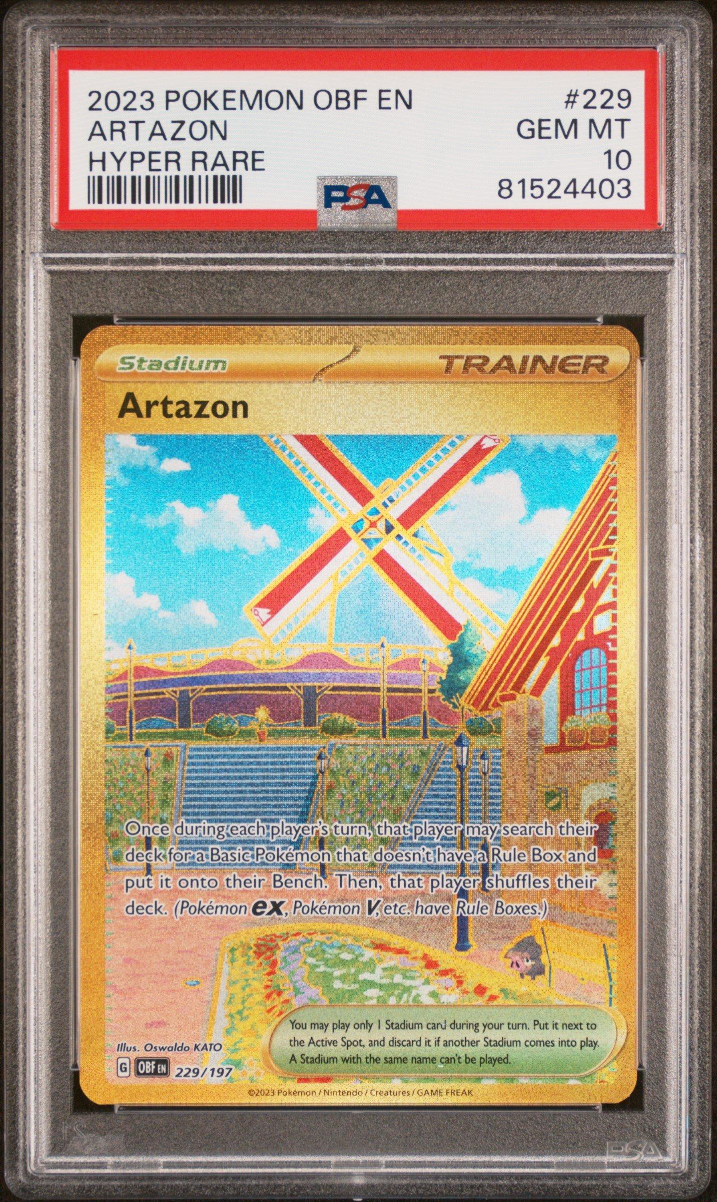 2023 Pokemon Obf En-obsidian Flames 229 Artazon Hyper Rare PSA 10