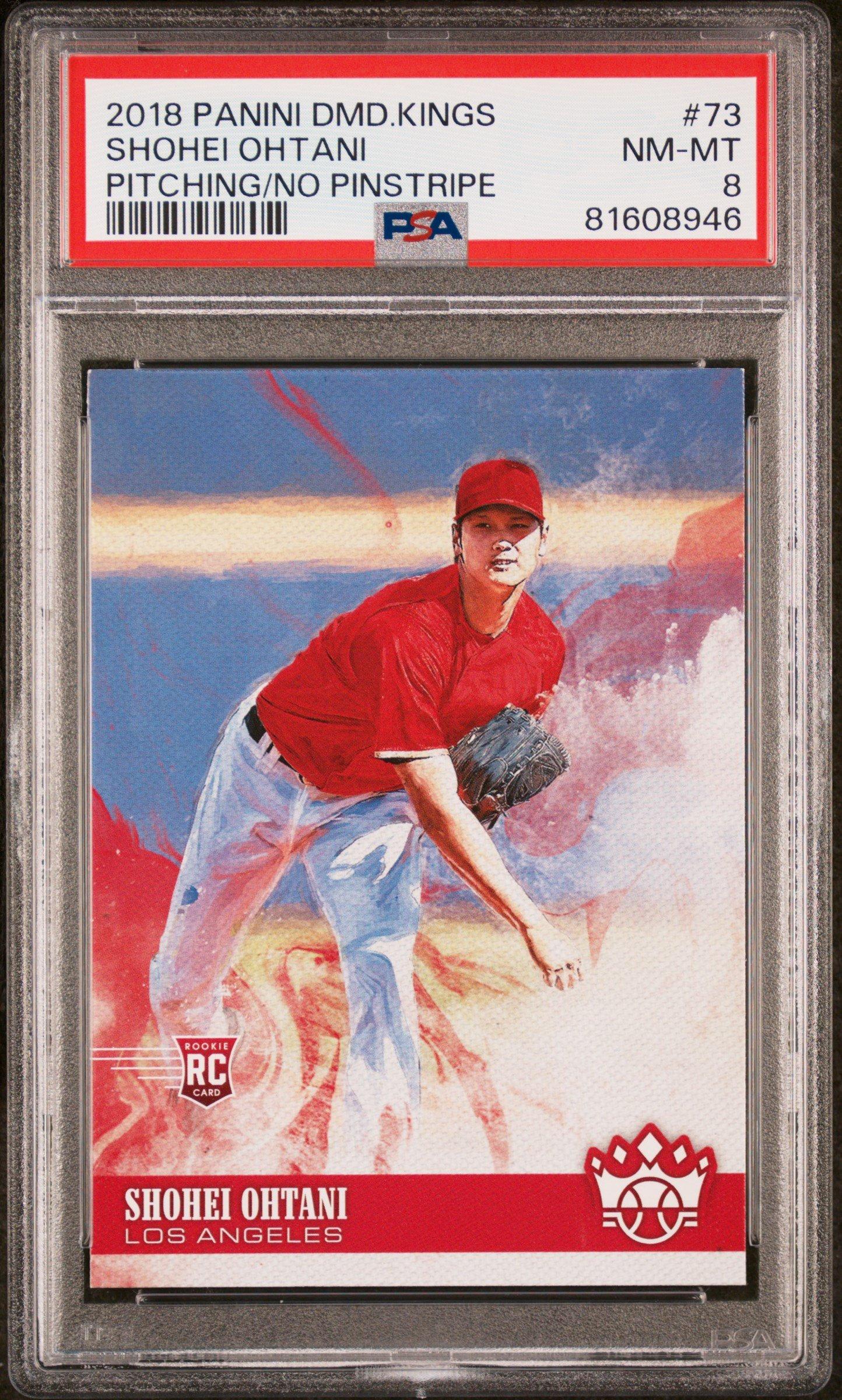 2018 Panini Diamond Kings 73 Shohei Ohtani Pitching/no Pinstripe PSA 8