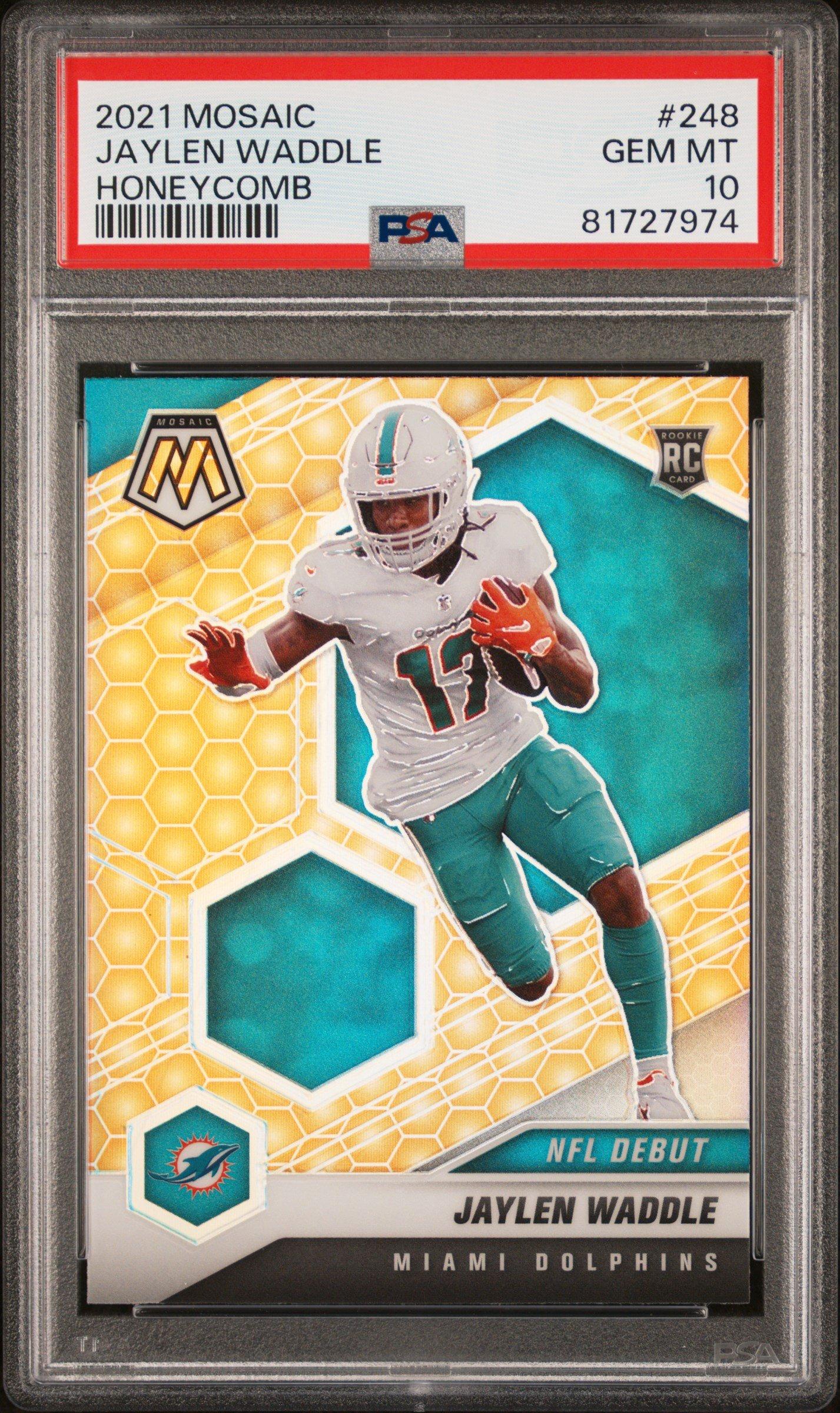 2021 Panini Mosaic 248 Jaylen Waddle Honeycomb PSA 10