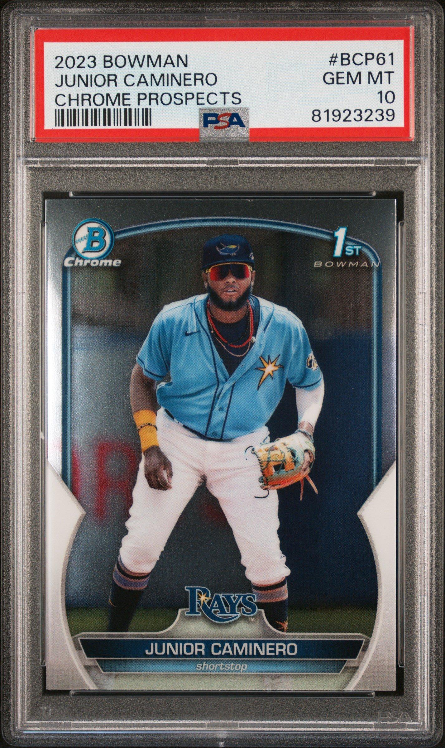2023 Bowman Chrome Prospects Bcp61 Junior Caminero PSA 10