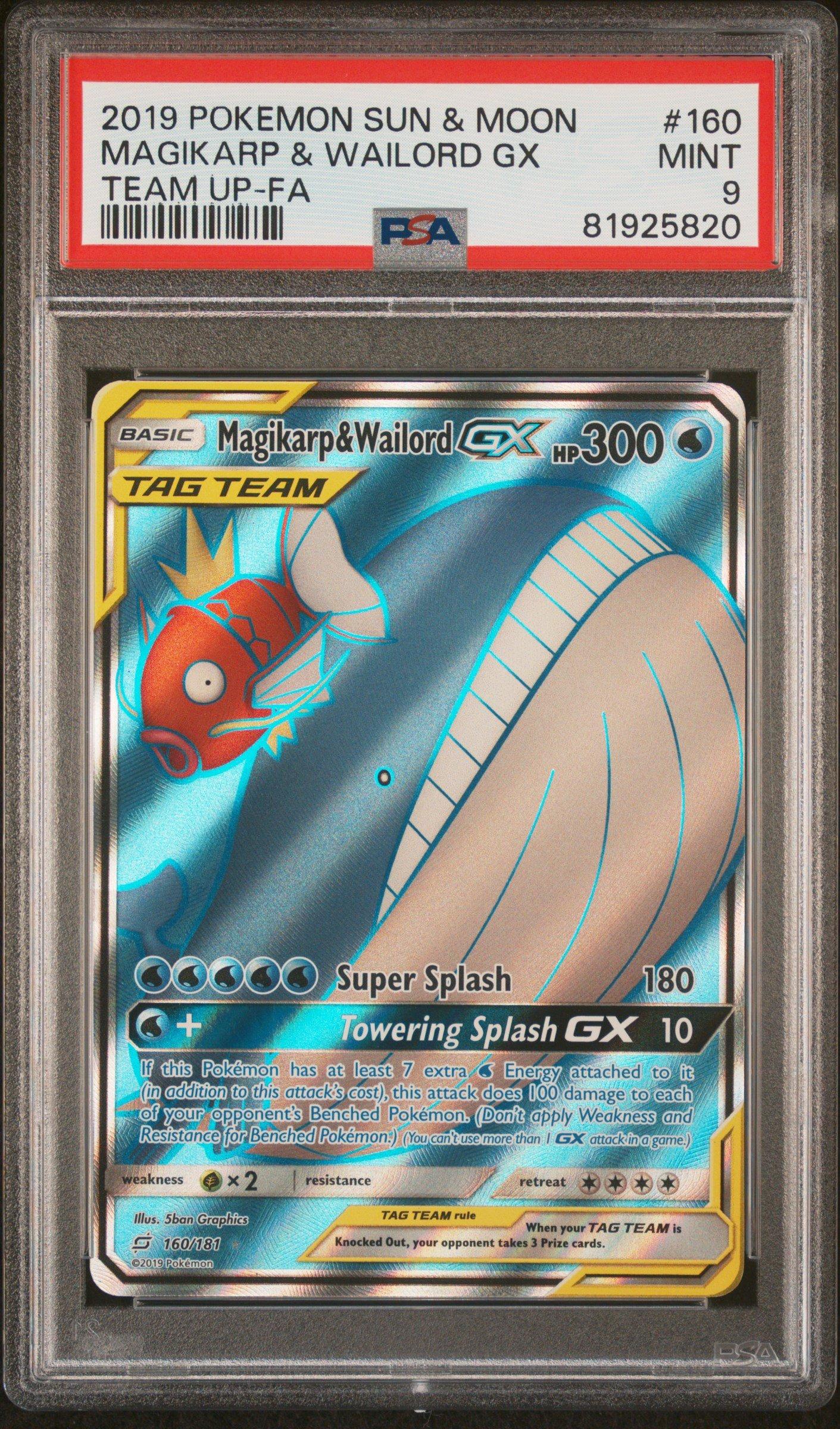 2019 Pokemon Sun & Moon Team Up 160 Magikarp & Wailord Gx