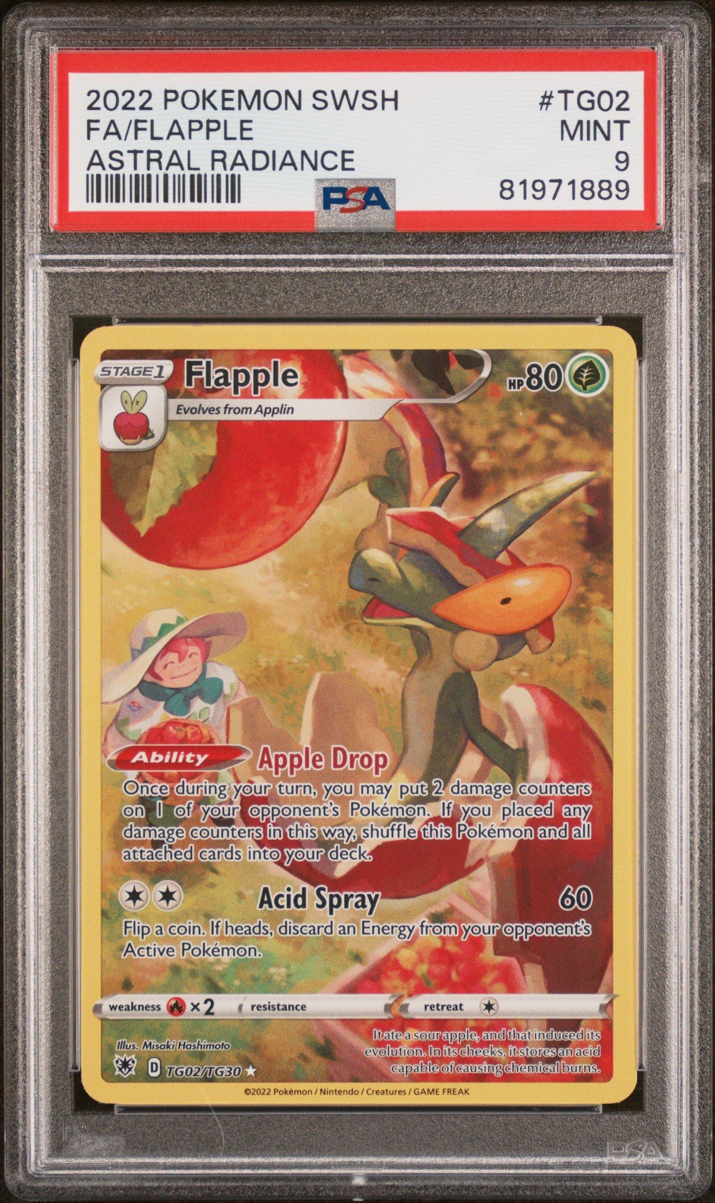 2022 Pokemon Sword & Shield Astral Radiance Tg02 Full Art/flapple