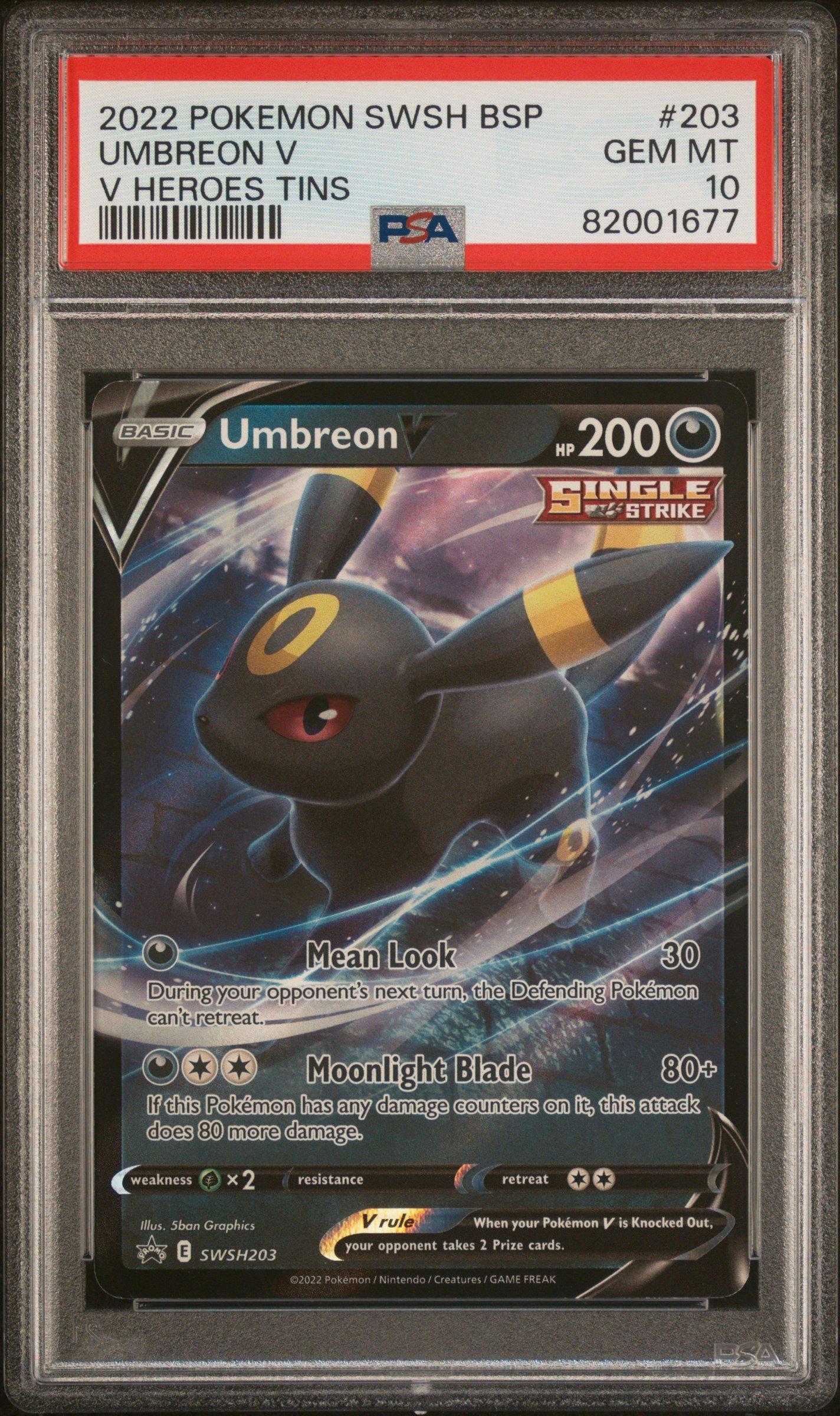 2022 Pokemon Swsh Black Star Promo 203 Umbreon V V Heroes Tins PSA