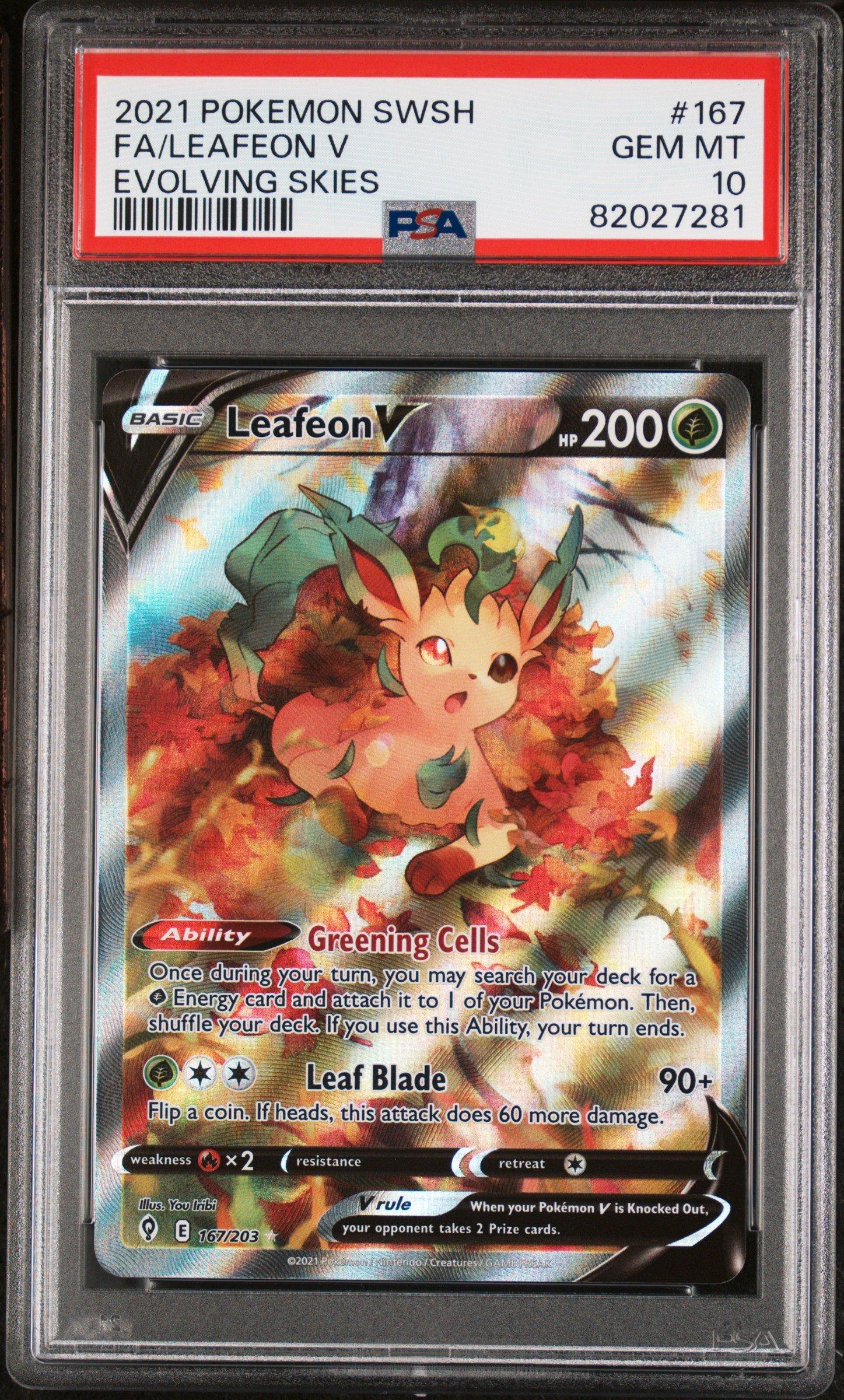 2021 Pokemon Sword & Shield Evolving Skies 167 Full Art/leafeon V