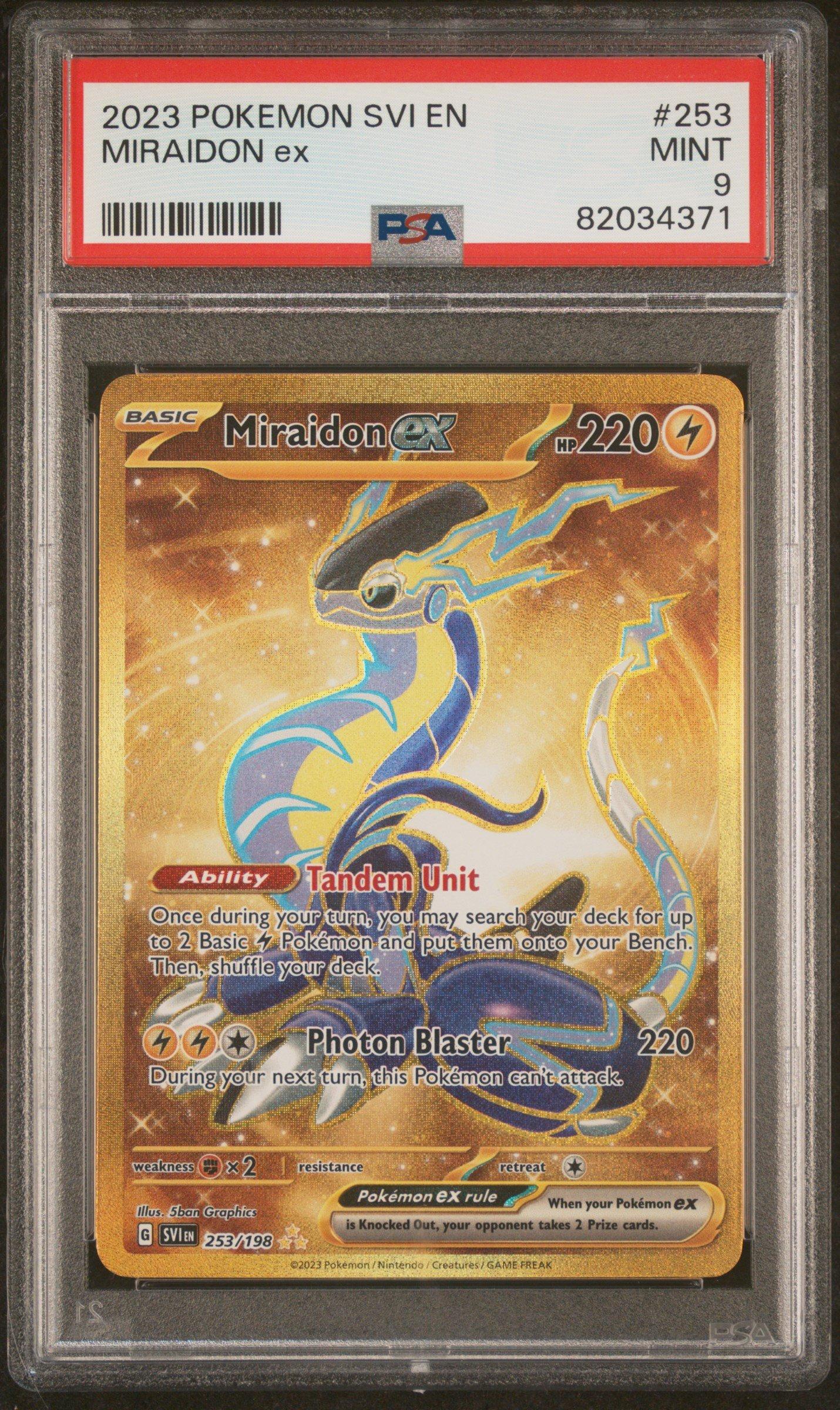 rare miraidon card 2023 Pokemon Svi En-scarlet & Violet 253 Miraidon Ex Hyper Rare PSA 9  Graded Card