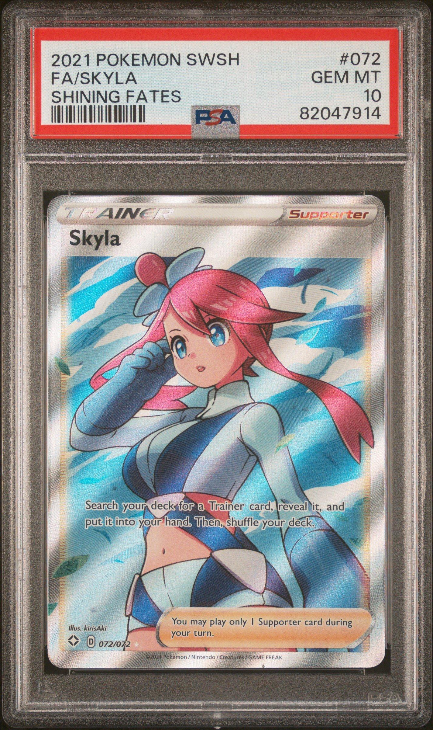 2021 Pokemon Sword & Shield Shining Fates 072 Full Art/skyla PSA 10 Graded  Card | GameStop