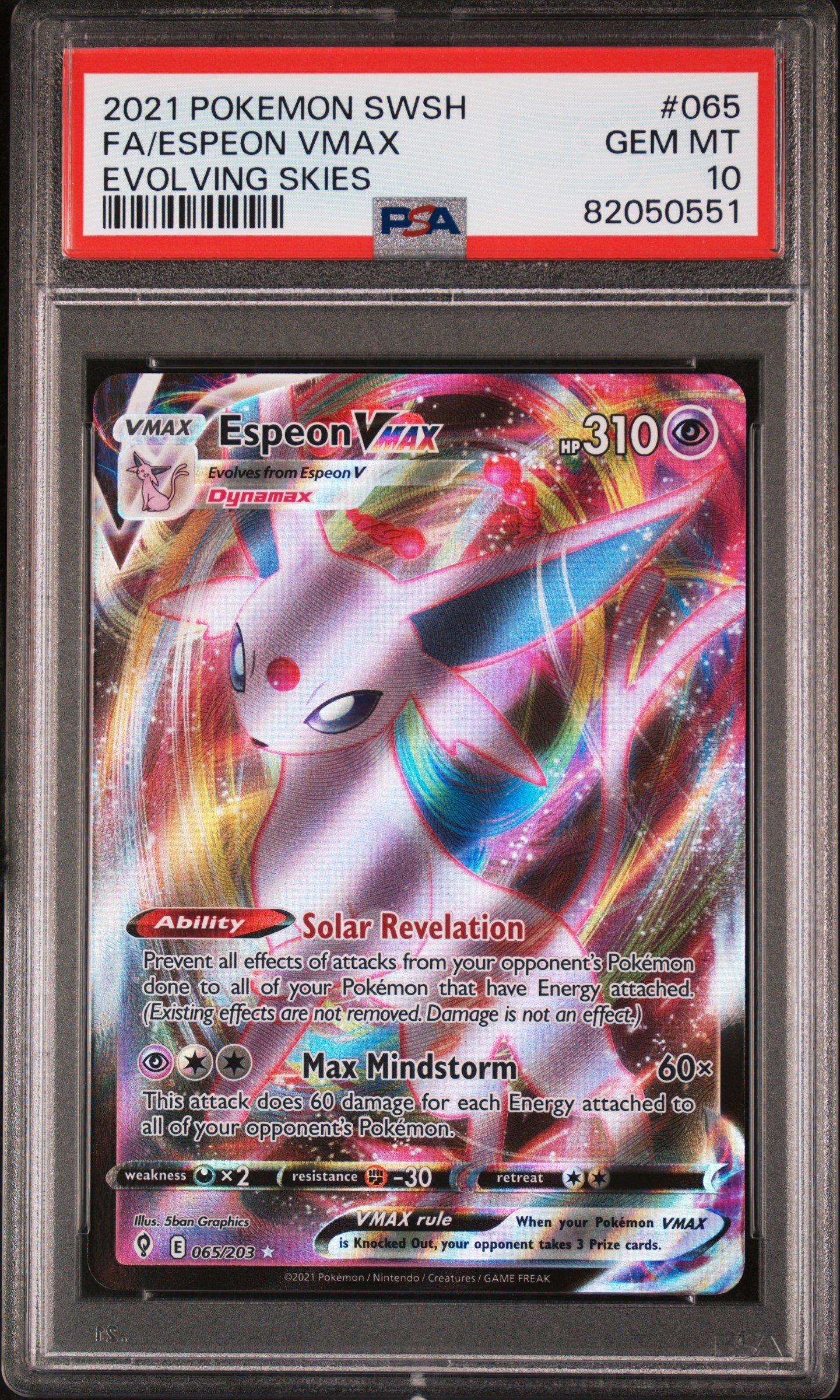 Pokemon Sword Shield Evolving Skies Full Art Espeon Vmax Psa Gamestop