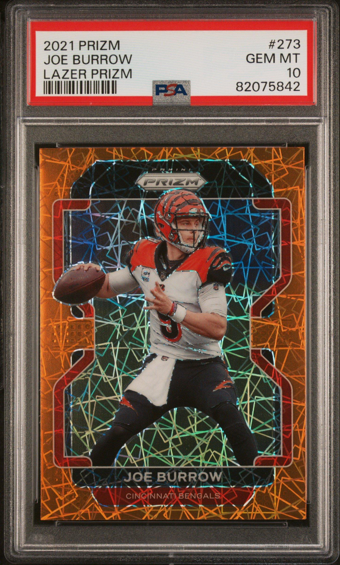 2021 Panini Prizm 273 Joe Burrow Lazer Prizm PSA 10