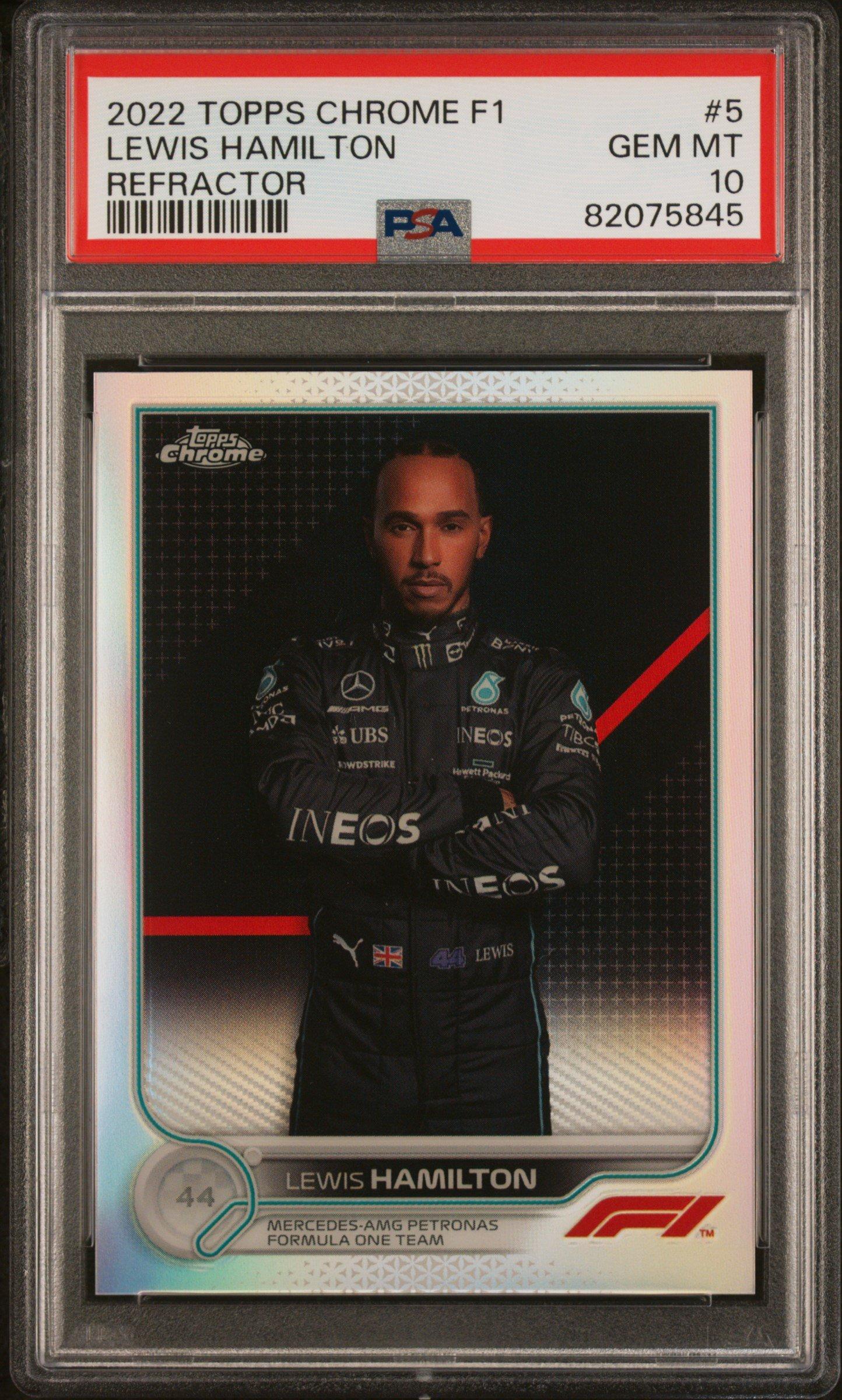 2022 Topps Chrome Formula 1 5 Lewis Hamilton Refractor PSA 10