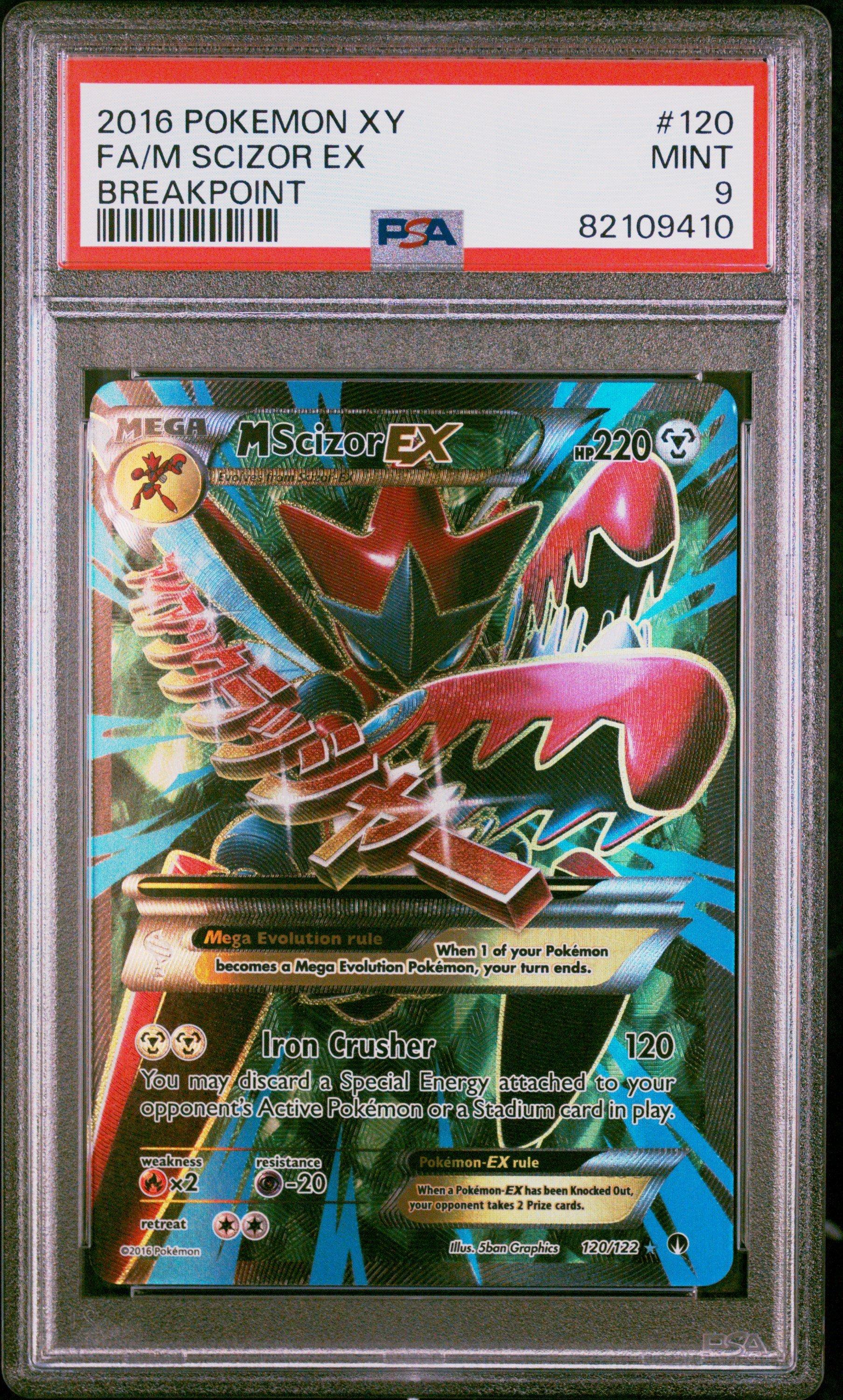 2016 Pokemon Xy Breakpoint 120 Full Art/m Scizor Ex PSA 9 Graded