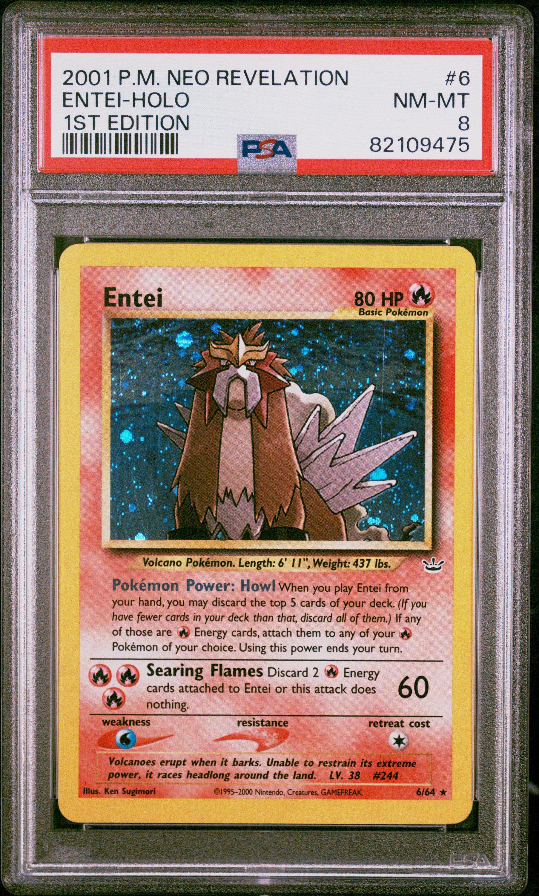 2001 Pokemon Neo Revelation 6 Entei-holo 1st Edition PSA 8