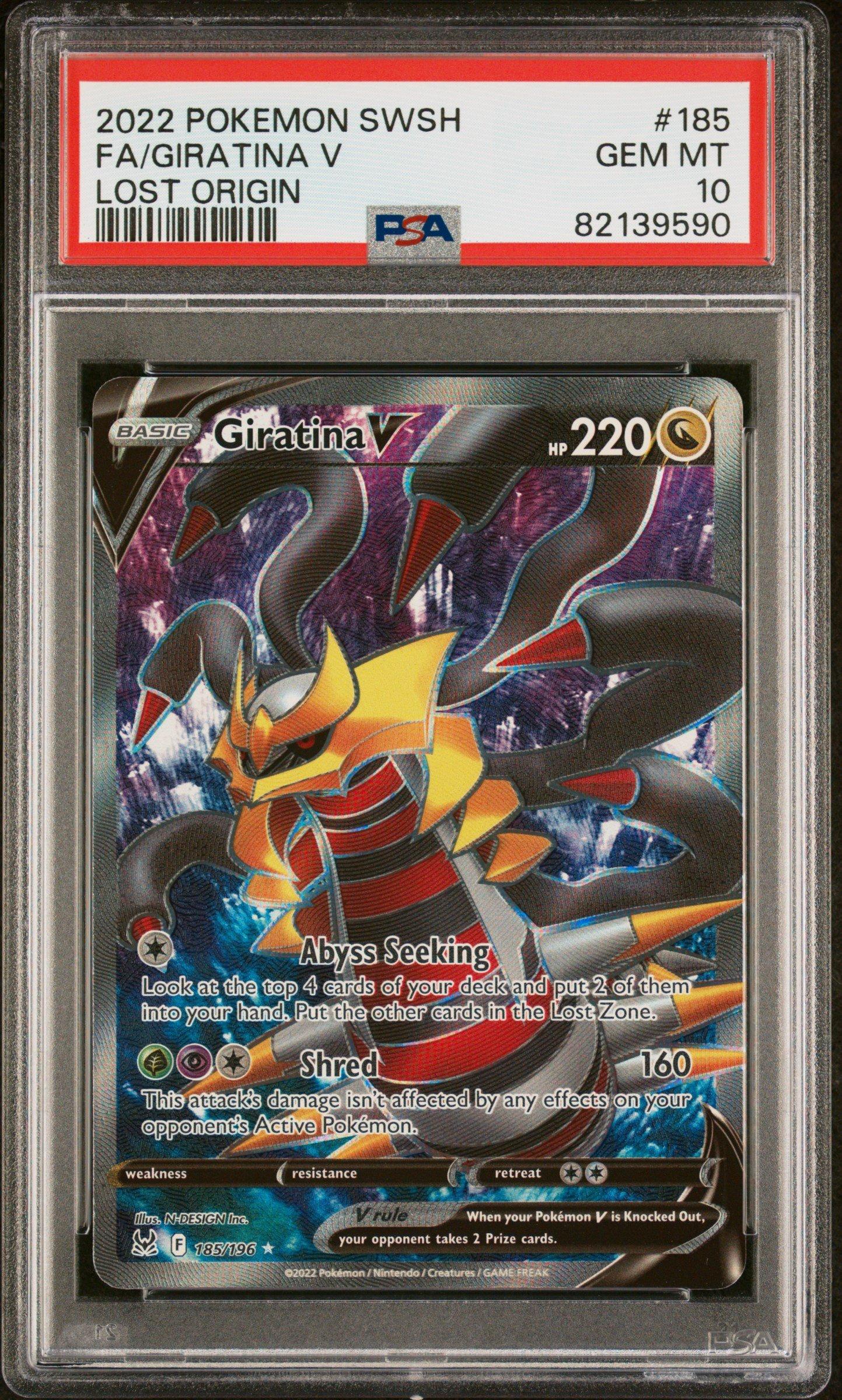 2022 Pokemon Sword & Shield Lost Origin 185 Full Art/giratina V
