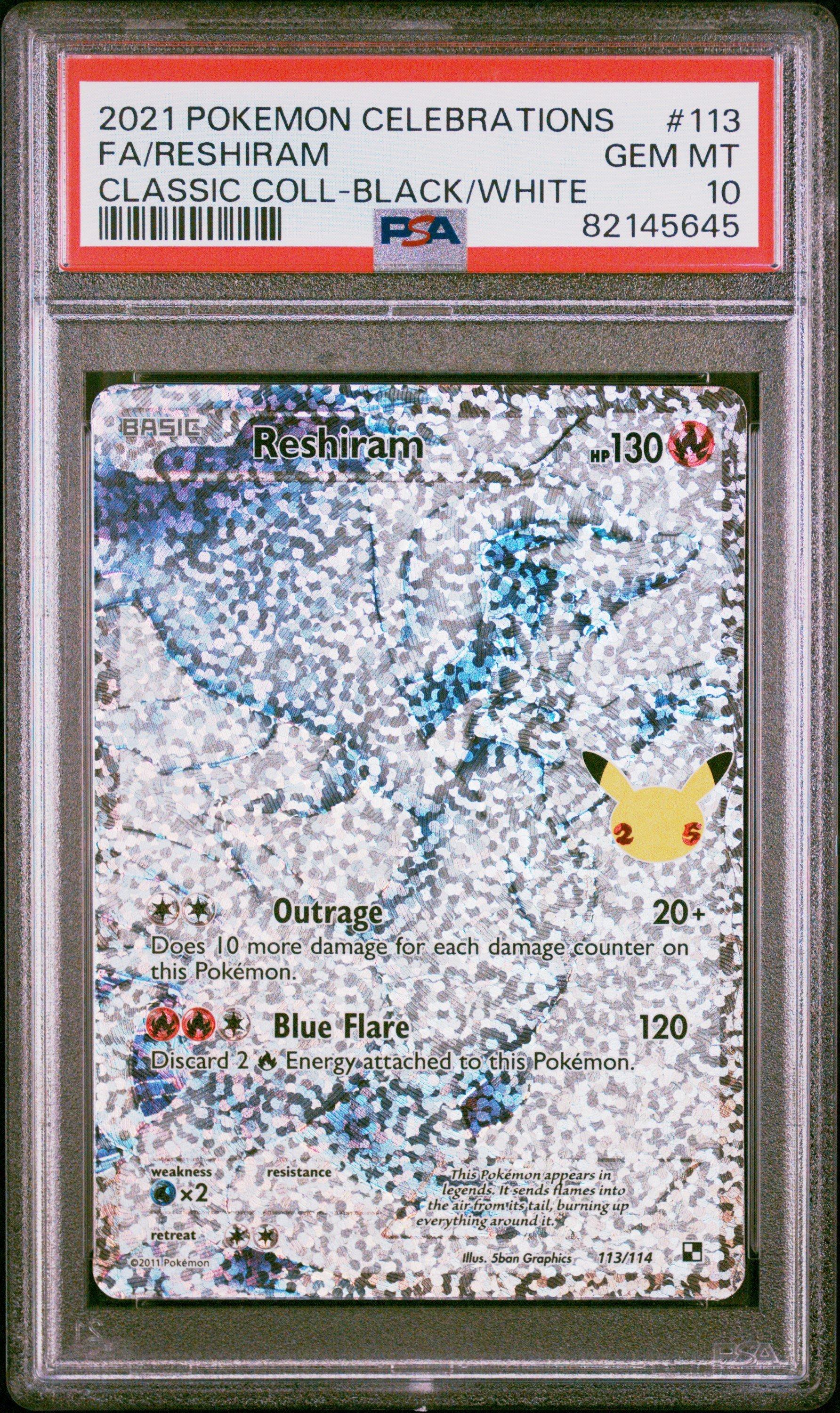 2021 Pokemon Celebrations Classic Collection 113 Fa/reshiram PSA 10