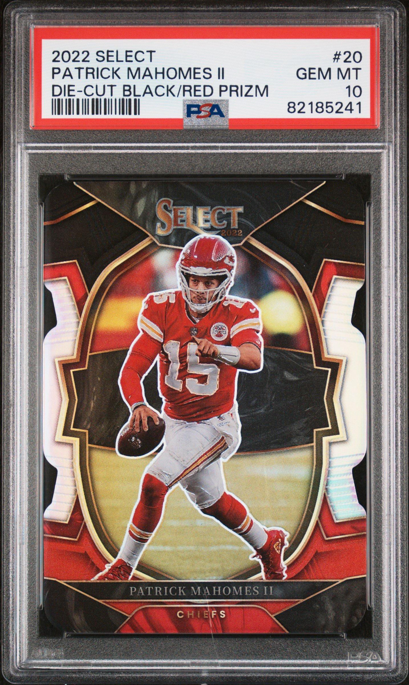 2022 Panini Select 20 Patrick Mahomes Ii Die-cut Black/red Prizm PSA 10