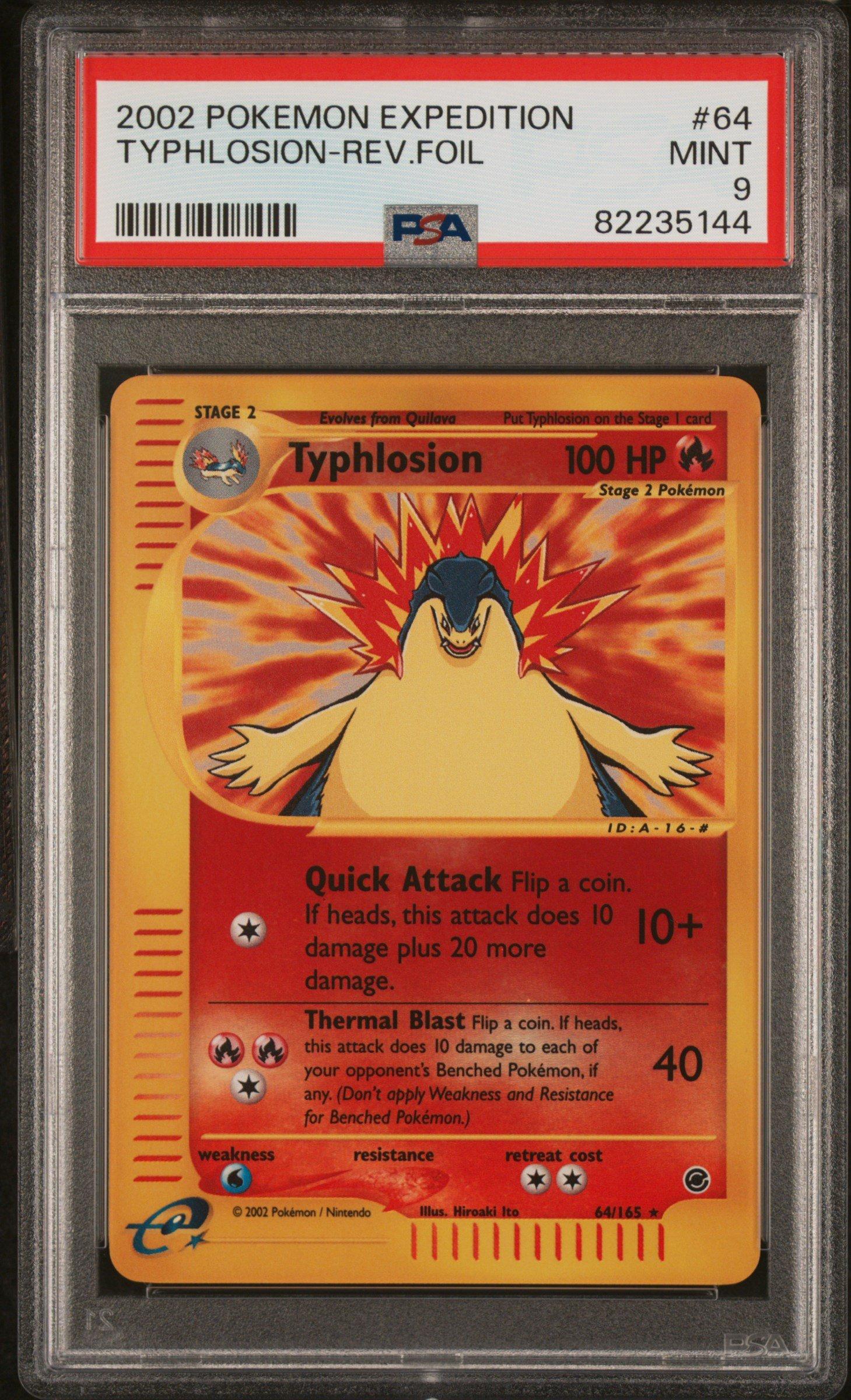 2002 Pokemon Expedition 64 Typhlosion-reverse Foil PSA 9