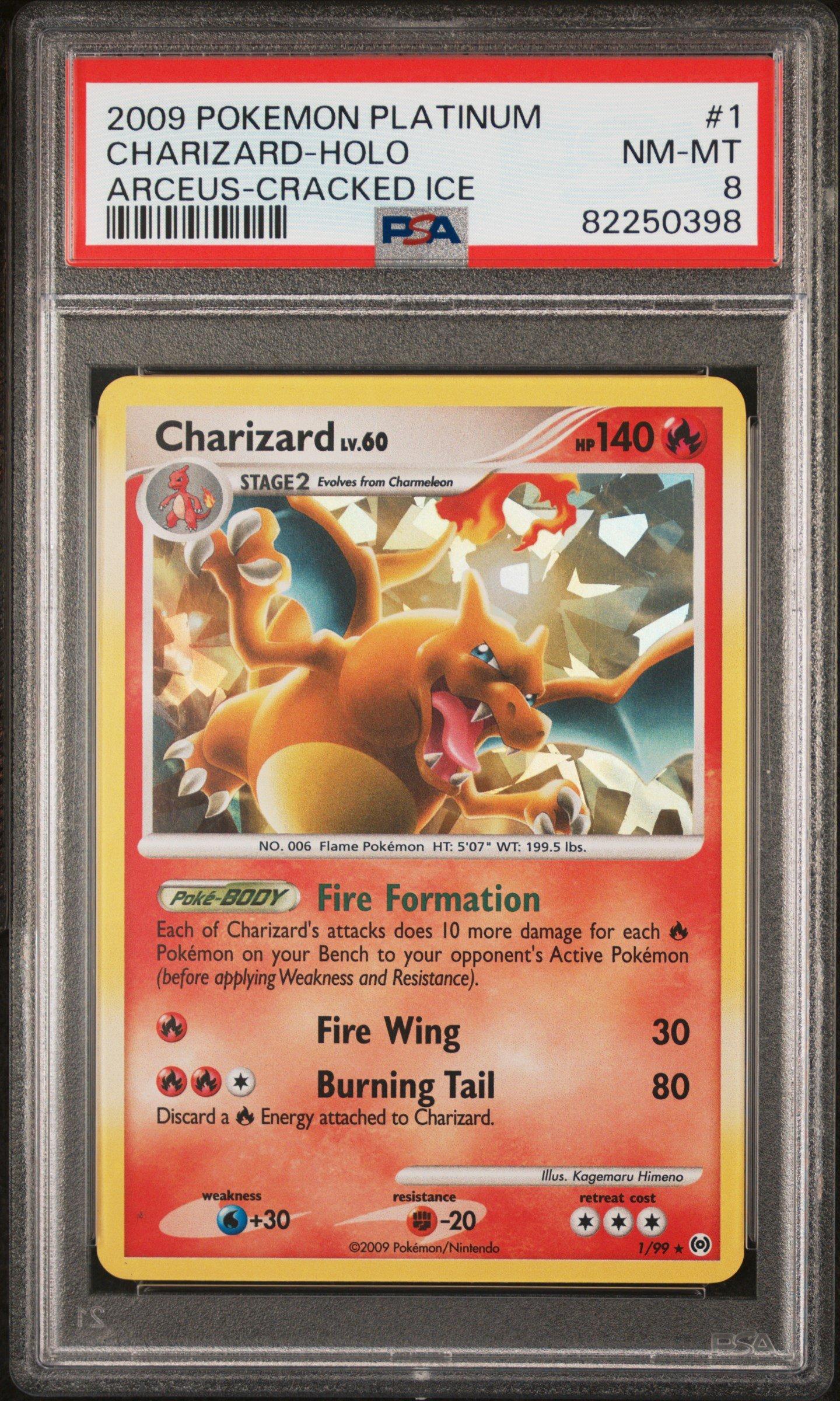 2009 Pokemon Platinum Arceus 1 Charizard-holo Cracked Ice PSA