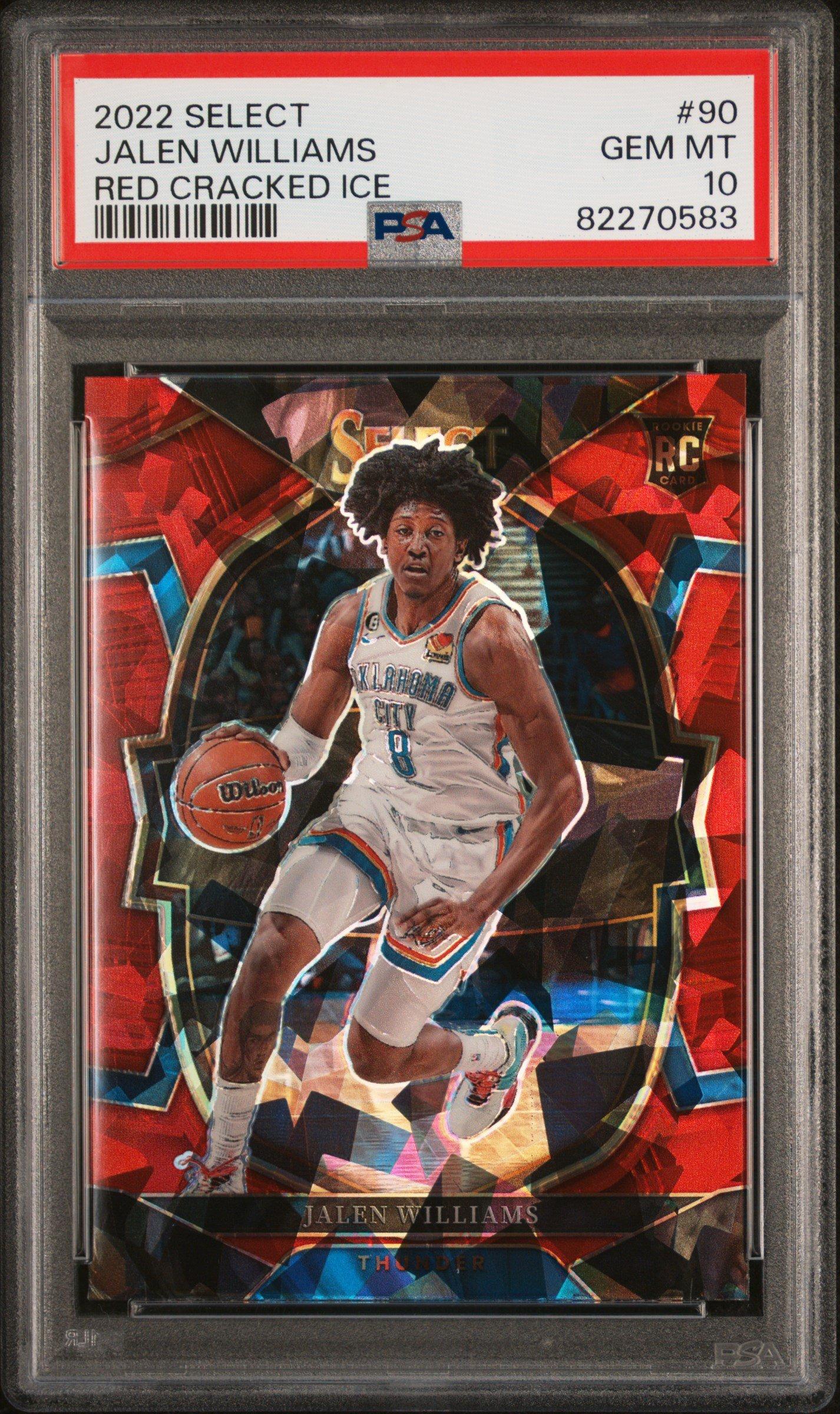 2022 Panini Select 90 Jalen Williams Red Cracked Ice PSA 10 Graded