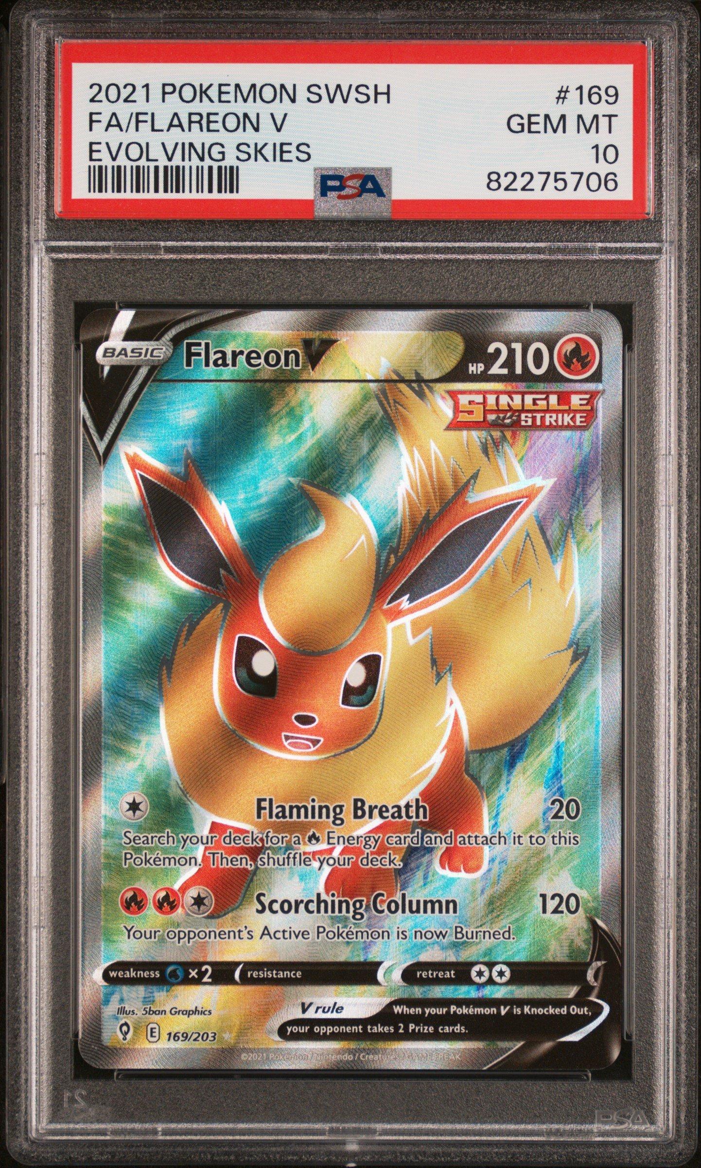 2021 Pokemon Sword & Shield Evolving Skies 169 Full Art/flareon V