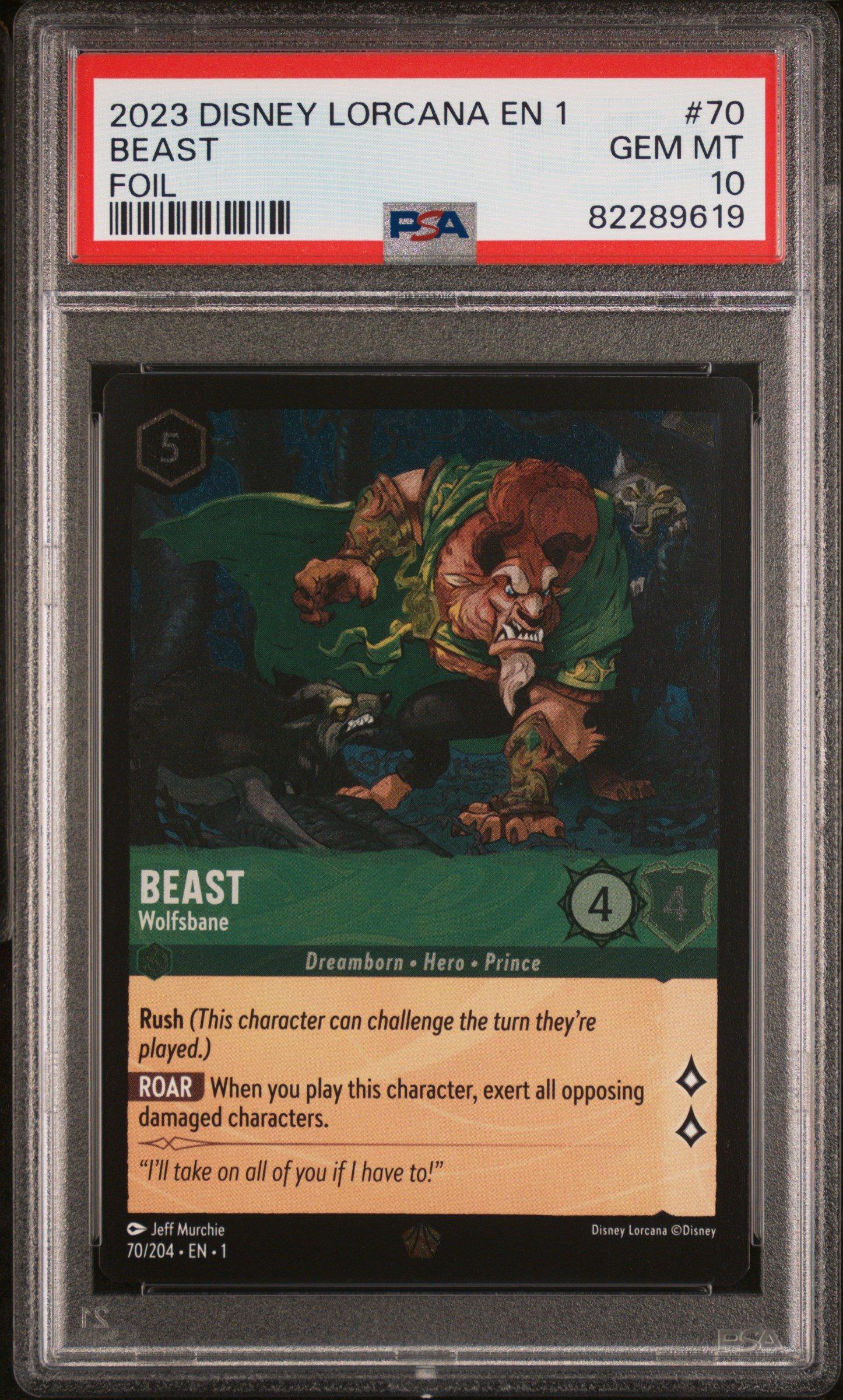 2023 Disney Lorcana En 1-the First Chapter 70 Beast - Wolfsbane Foil PSA 10