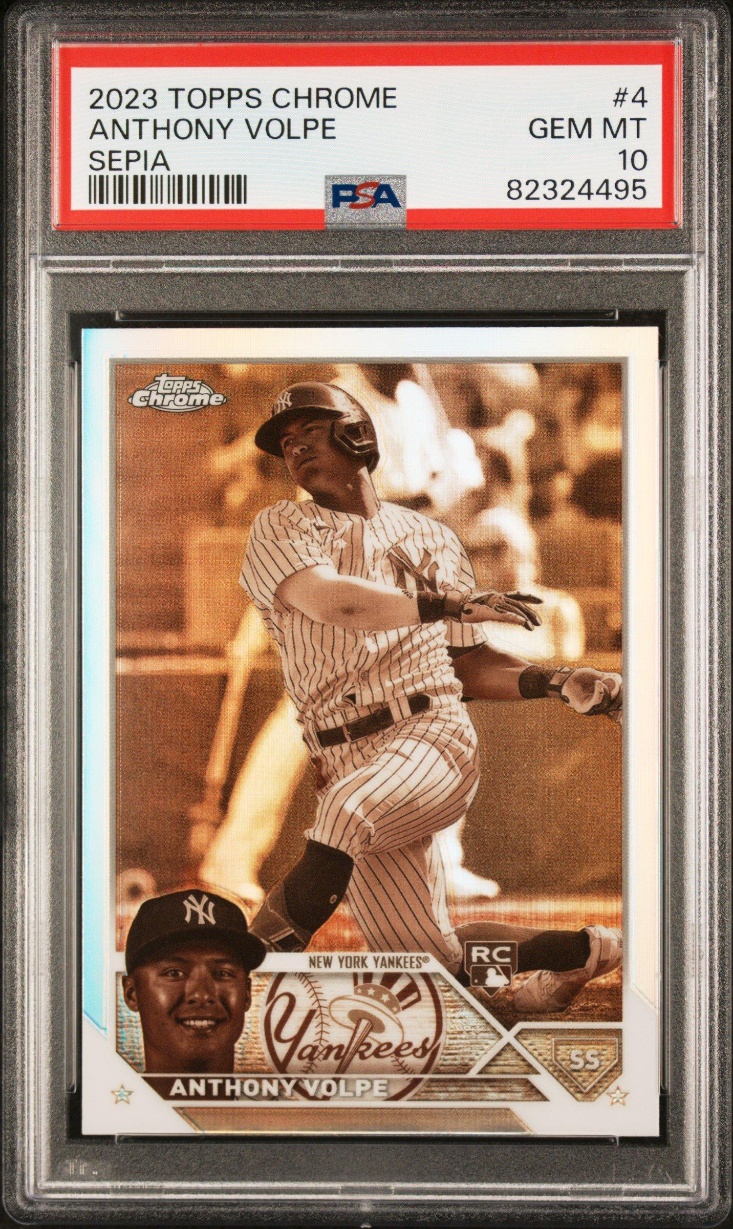 2023 Topps Chrome 4 Anthony Volpe Sepia Refractor PSA 10 Graded