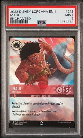 【PSA 9】ロルカナ マウイ みんなの英雄 マウイ みんなの英雄 1-114/204 R ルビー｜ロルカナシングル