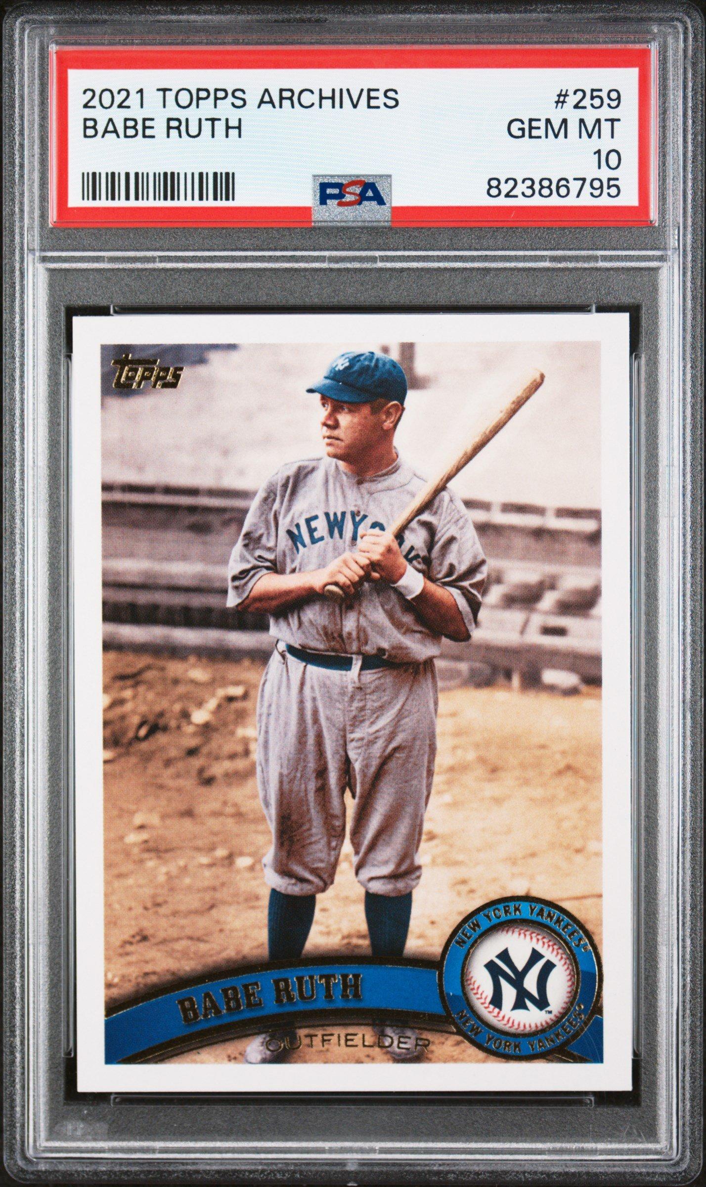 babe ruth graded card 2021 Topps Archives 259 Babe Ruth PSA 10 Graded Card