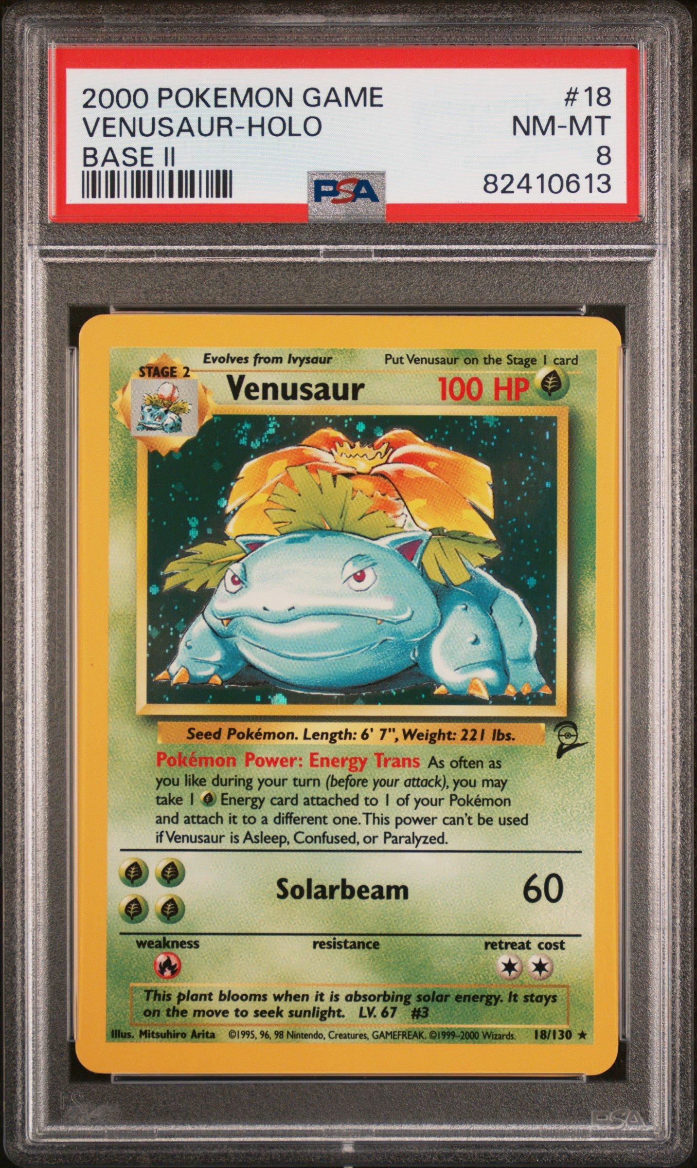 2000 Pokemon Game Base Ii 18 Venusaur-holo PSA 8 Graded Card