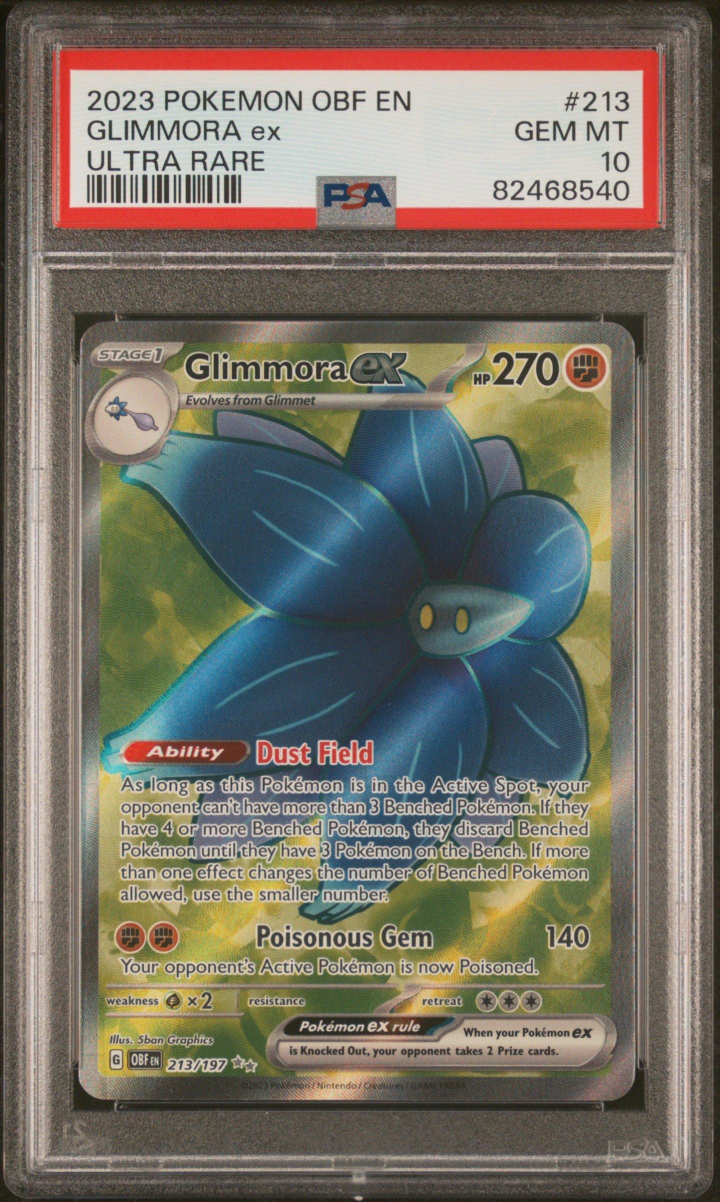 2023 Pokemon Obf En-obsidian Flames 213 Glimmora Ex Ultra Rare PSA