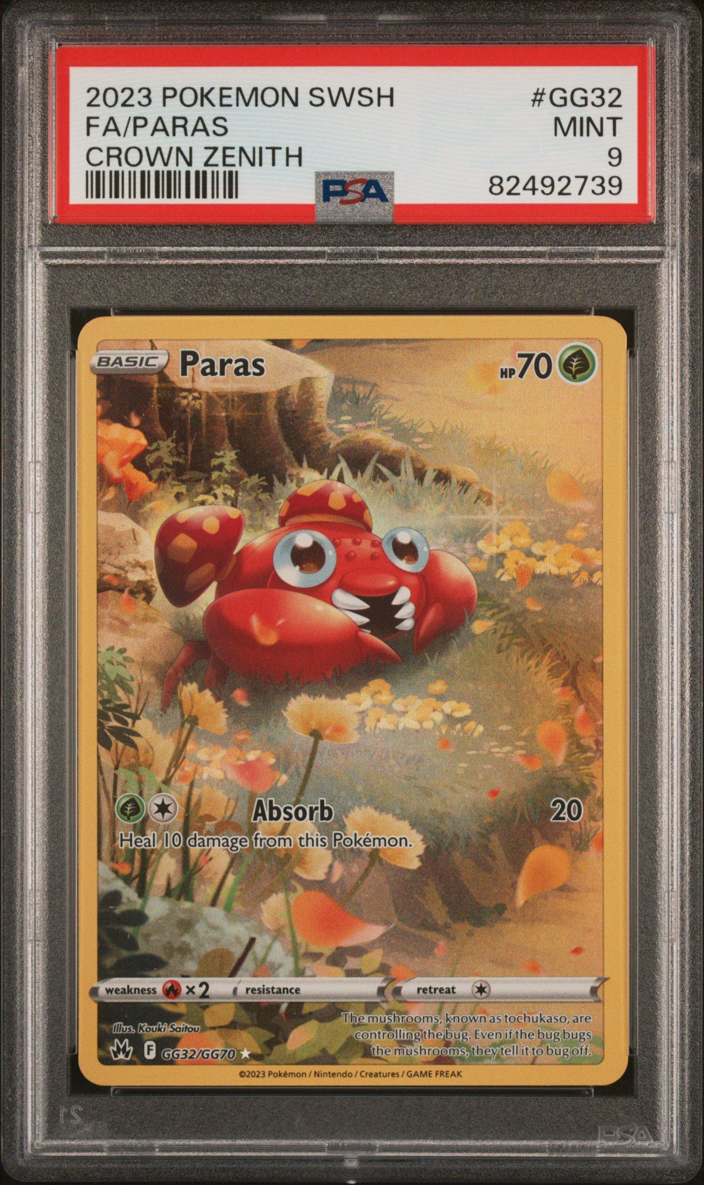 2023 Pokemon Sword And Shield Crown Zenith Gg32 Full Art/paras PSA