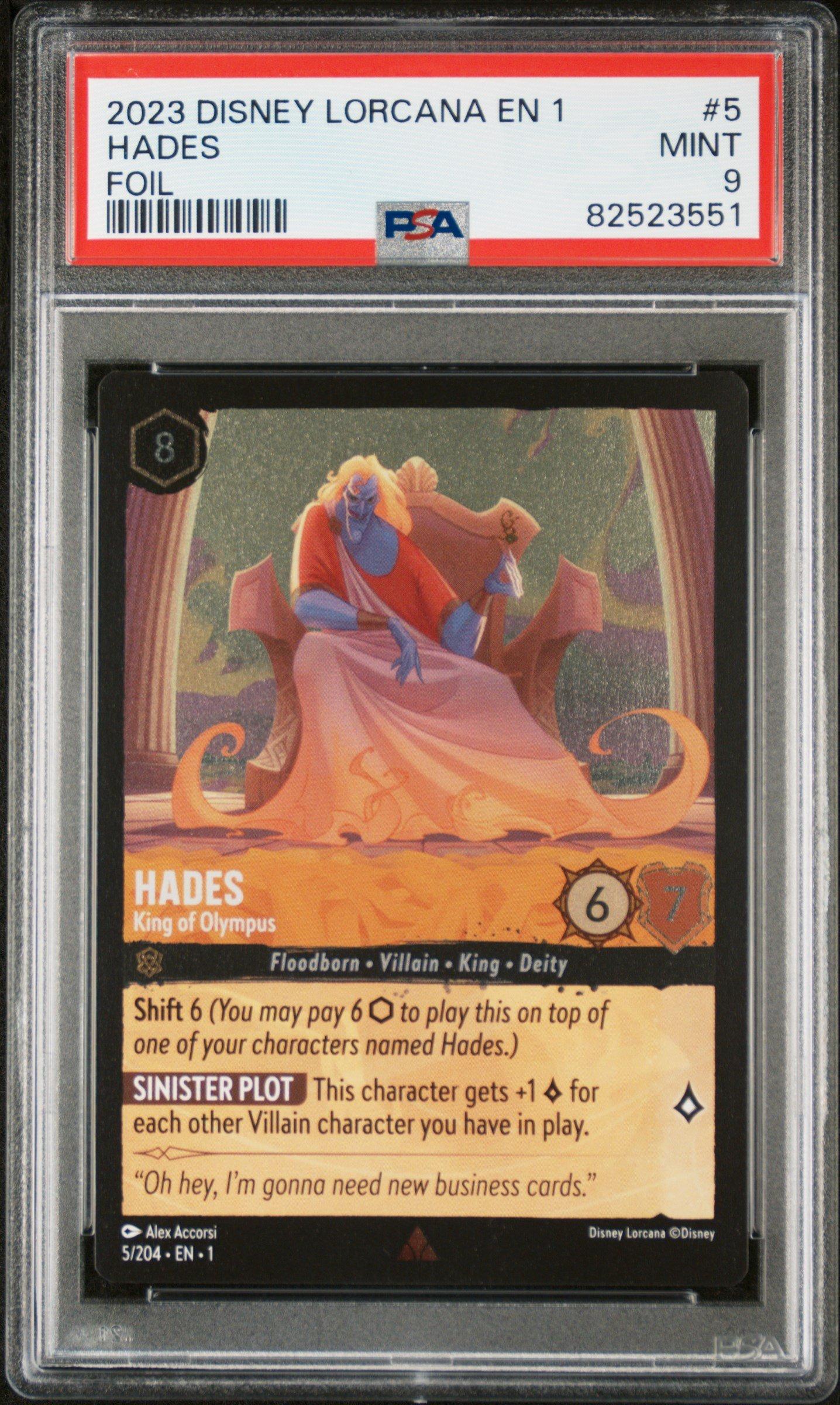 2023 Disney Lorcana En 1-the First Chapter 5 Hades - King Of Olympus Foil PSA 9