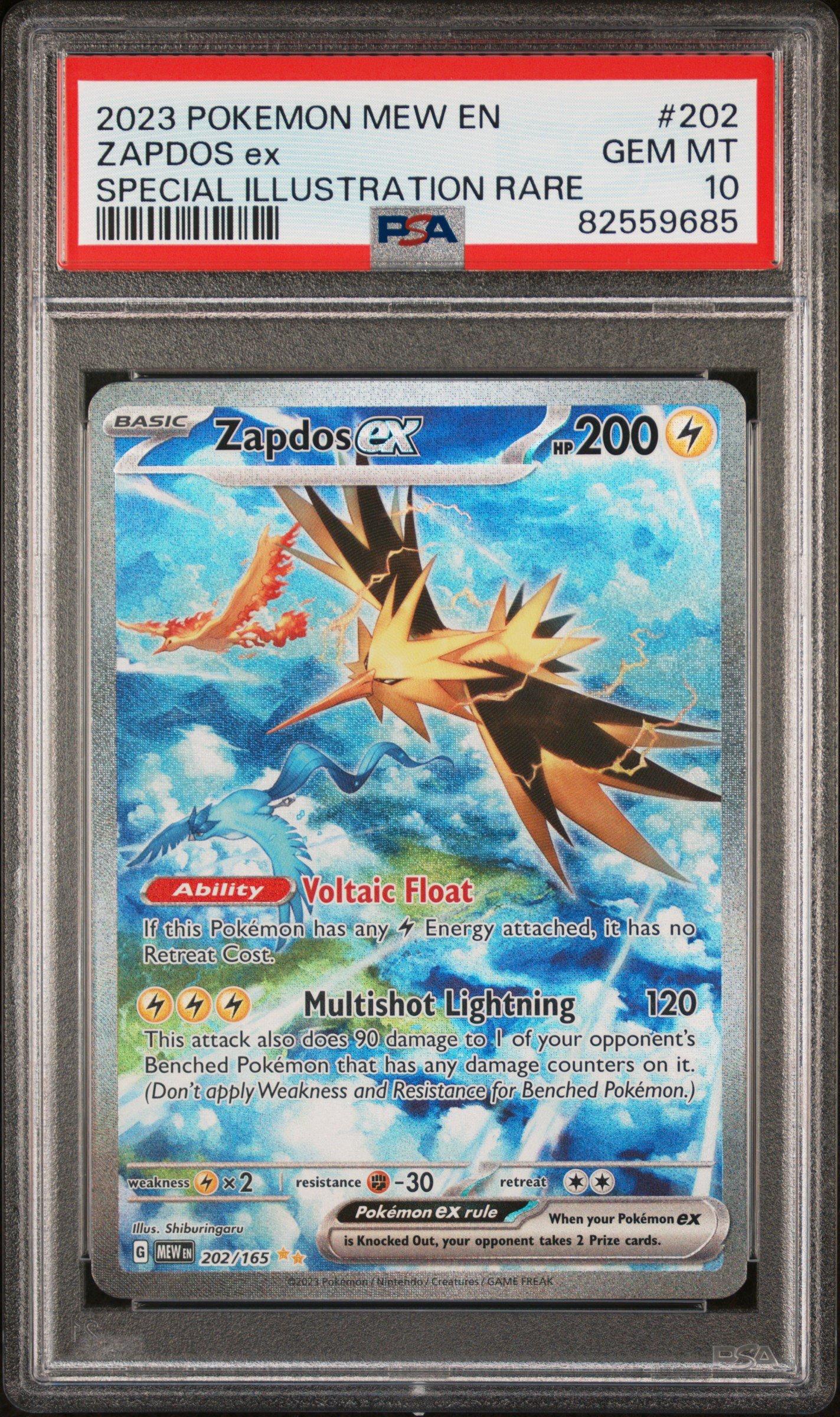 2023 Pokemon Mew En-151 202 Zapdos Ex Special Illustration Rare PSA