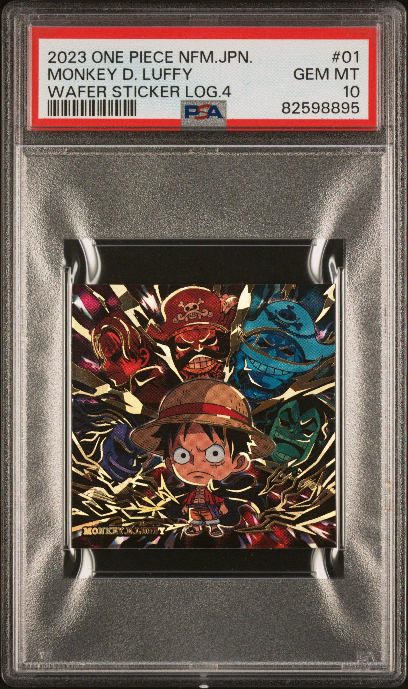2023 Niformesion One Piece Great Pirate Wafer Sticker Log.4 01 Monkey D. Luffy PSA 10