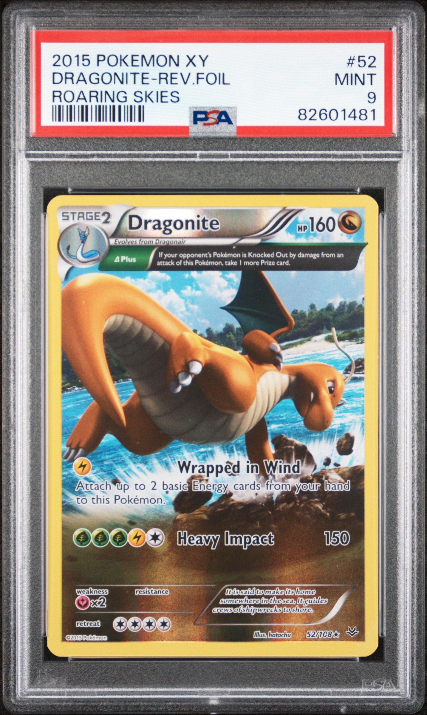 2015 Pokemon Xy Roaring Skies 52 Dragonite-reverse Foil PSA 9