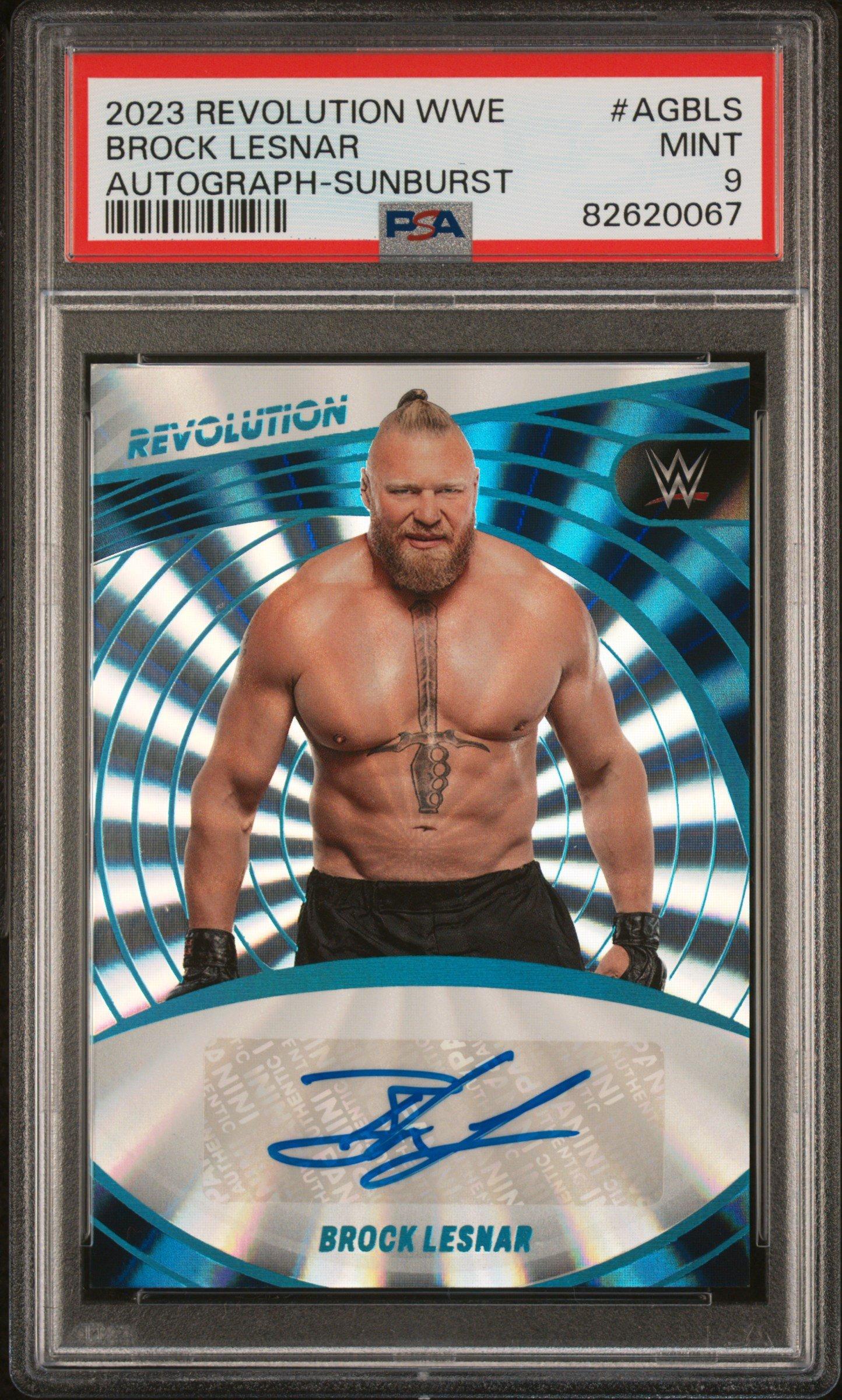 2023 Panini Revolution Wwe Autograph Agbls Brock Lesnar Sunburst