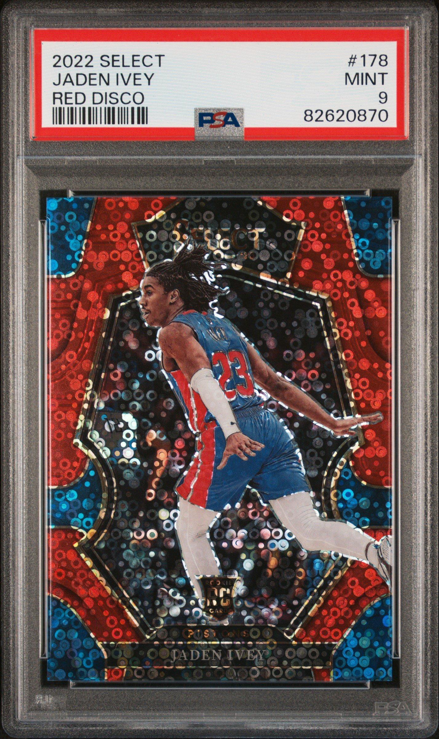 2022 Panini Select 178 Jaden Ivey Red Disco PSA 9 Graded Card