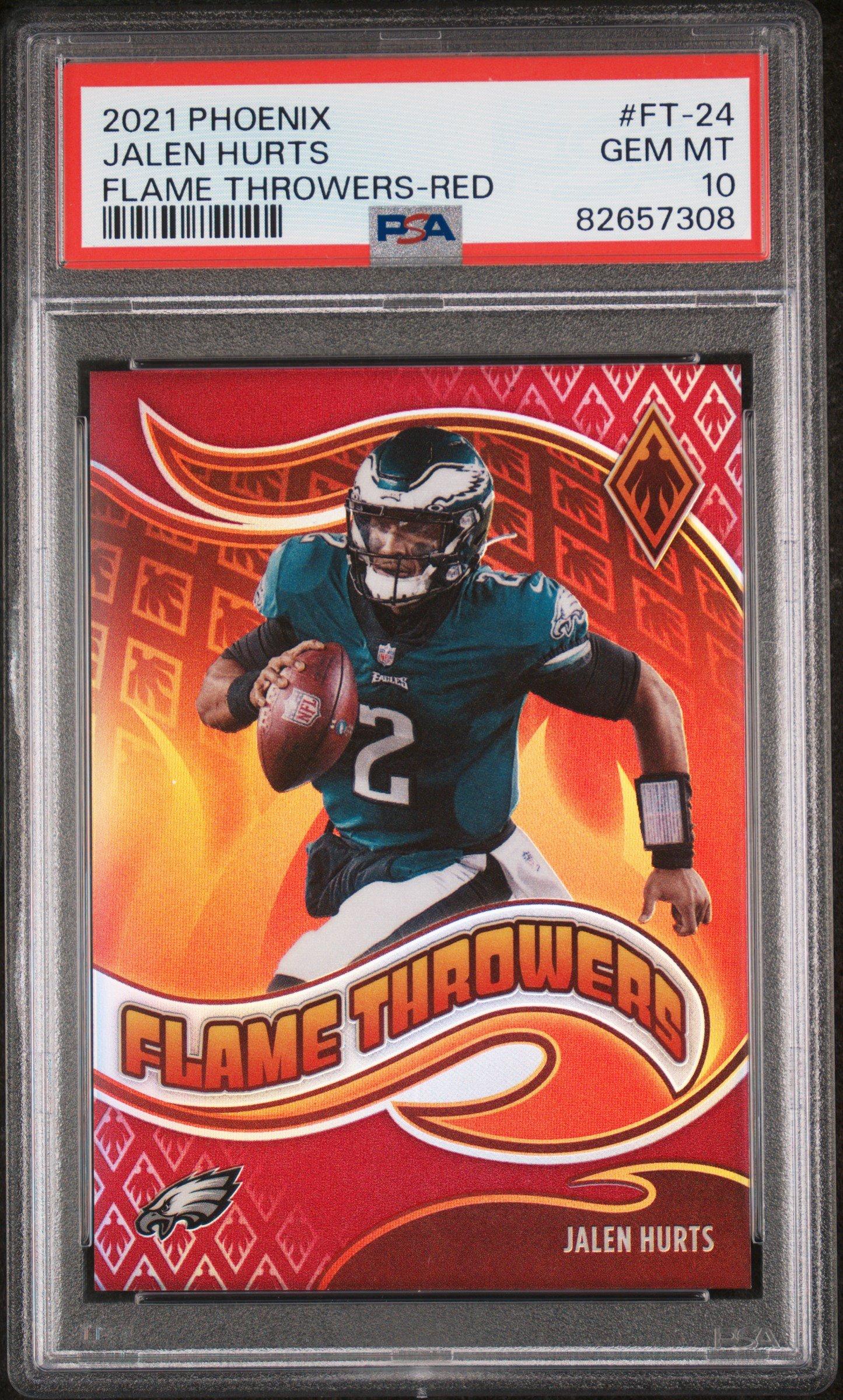2021 Panini Phoenix Flame Throwers Ft-24 Jalen Hurts Red PSA 10